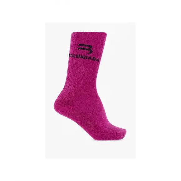 Balenciaga o1in1g1224 Size: L / Sporty Socks in Fuchsia/Black Size ONE SIZE - 1 Preview
