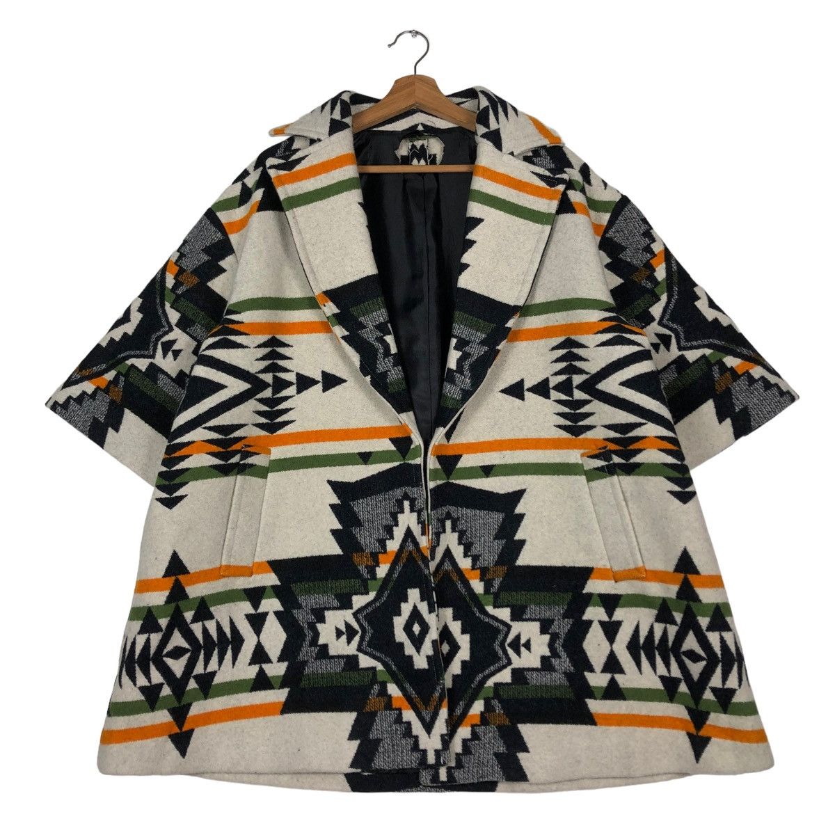 🔥VINTAGE NAVAJO NATIVE AZTEC WOOL JACKET DOUBLE BREAST