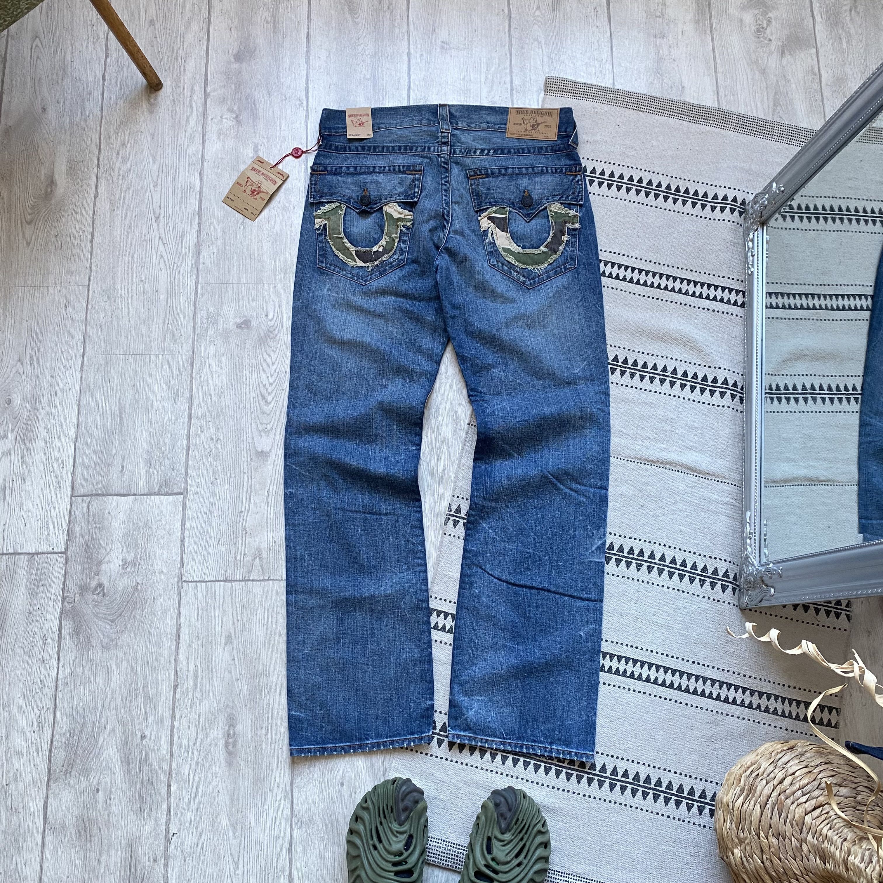 👖NWT Y2K True Religion jeans camouflage logo RRP $230
