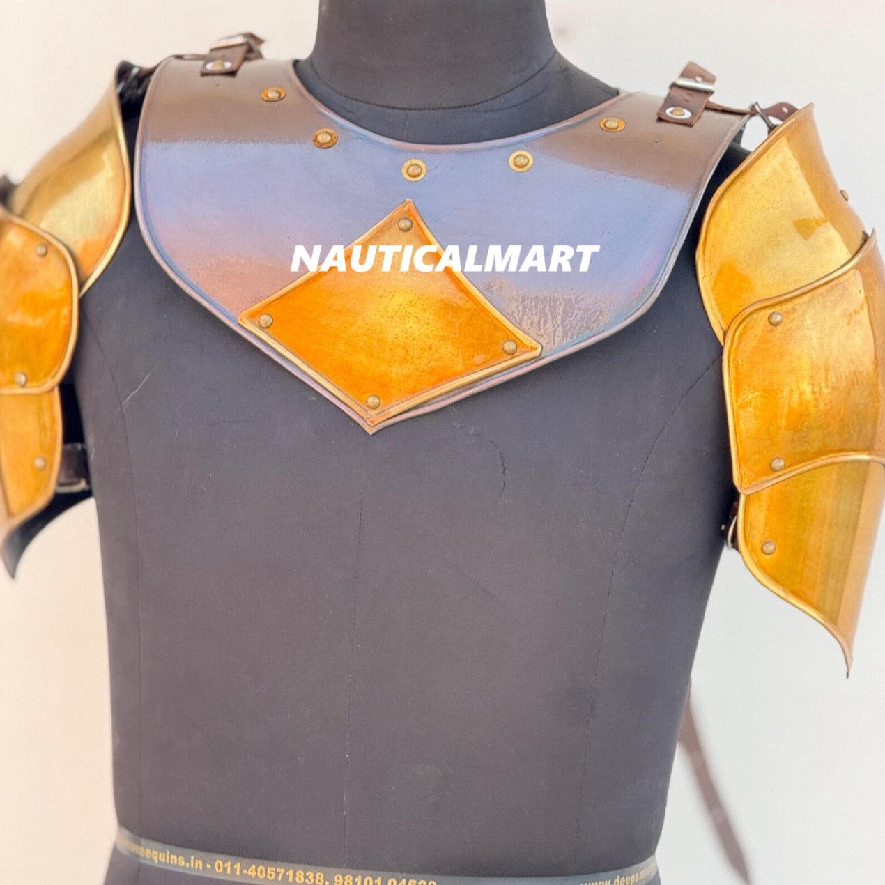 Other Medieval Black Pauldrons & Gorget, Steel Bracers Armor Size ONE SIZE - 5 Thumbnail