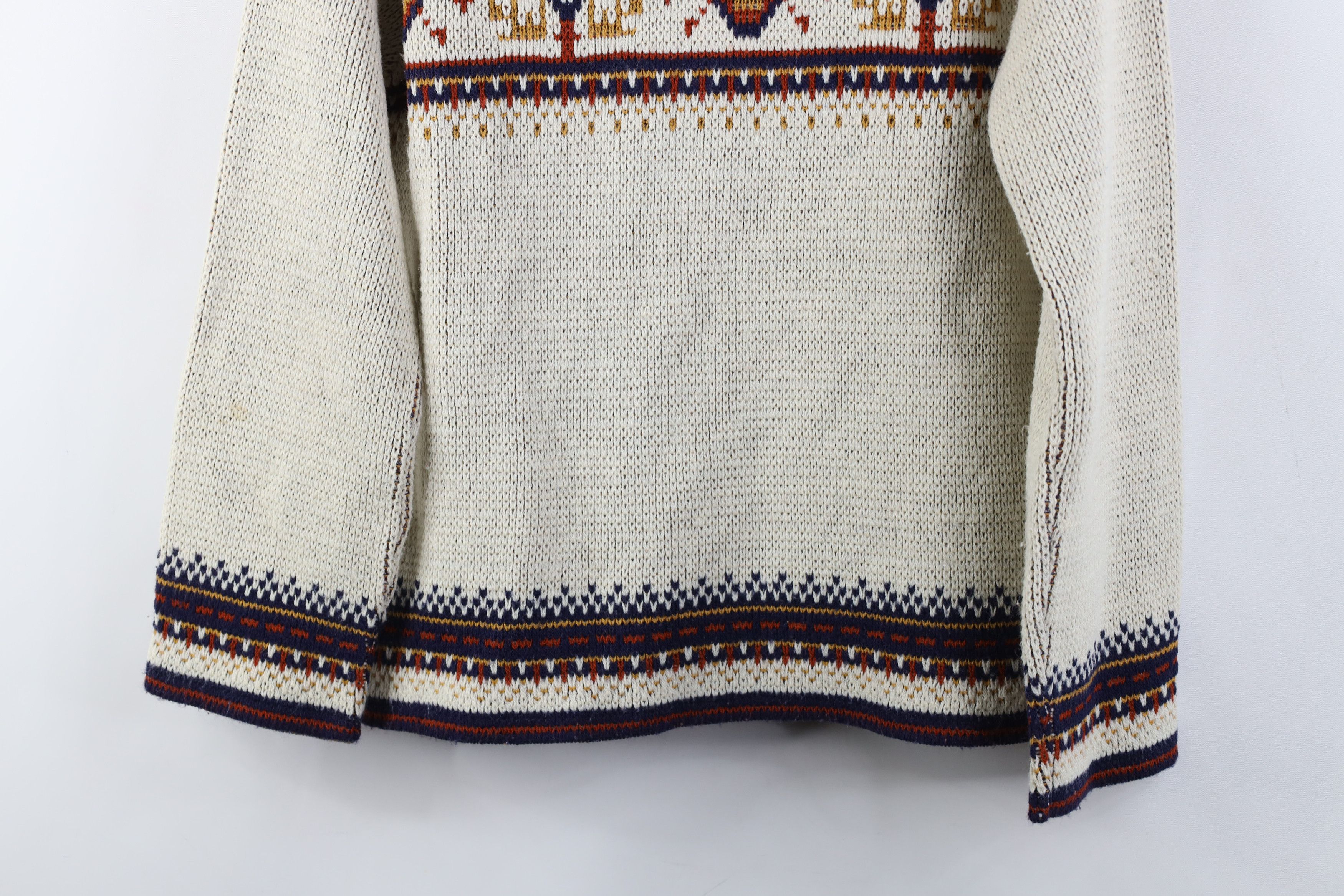 Vintage Vintage 70s Streetwear Fair Isle Full Zip Hoodie Sweater Size S / US 4 / IT 40 - 15 Thumbnail