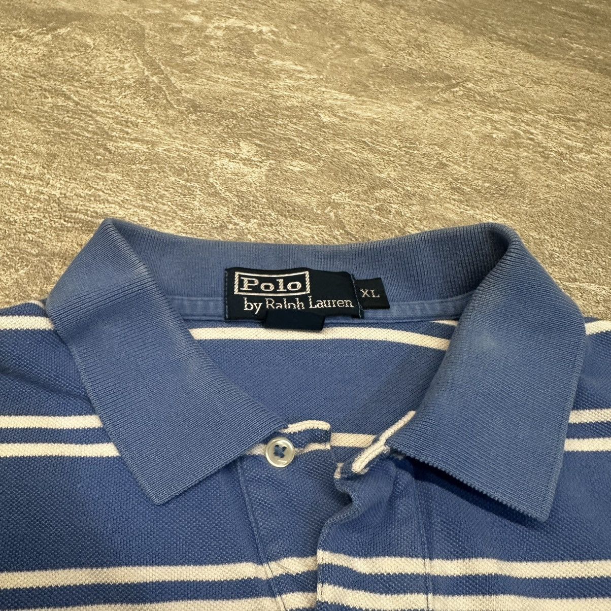 Polo Ralph Lauren × Vintage Vintage Polo Ralph Lauren Polo Shirt Mens XL Blue Striped Size US XL / EU 56 / 4 - 4 Thumbnail