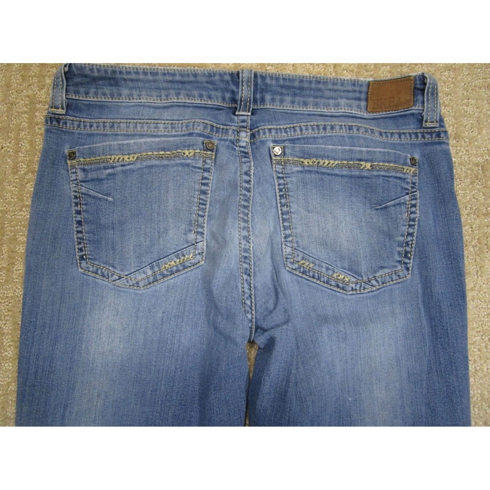 Vintage BKE Jeans Women 31x31 Buckle Low Rise Harper Jeans Light Wash Denim Skinny 5-Pocket Logo Size 24" / US 00 / IT 34 - 4 Thumbnail