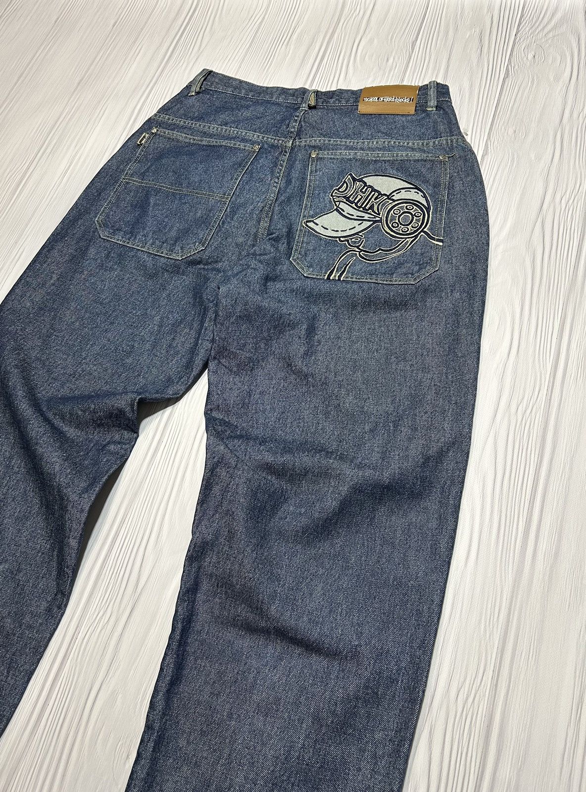Vintage Rare SOHK School Of Hard Knocks Embroidered Logo Denim Pants Size US 36 / EU 52 - 15 Thumbnail