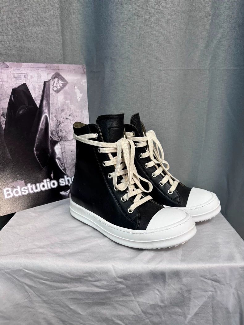 Rick Owens Rick Owens Black and white high-top sneakers Size US 5.5 / IT 35.5 - 1 Thumbnail