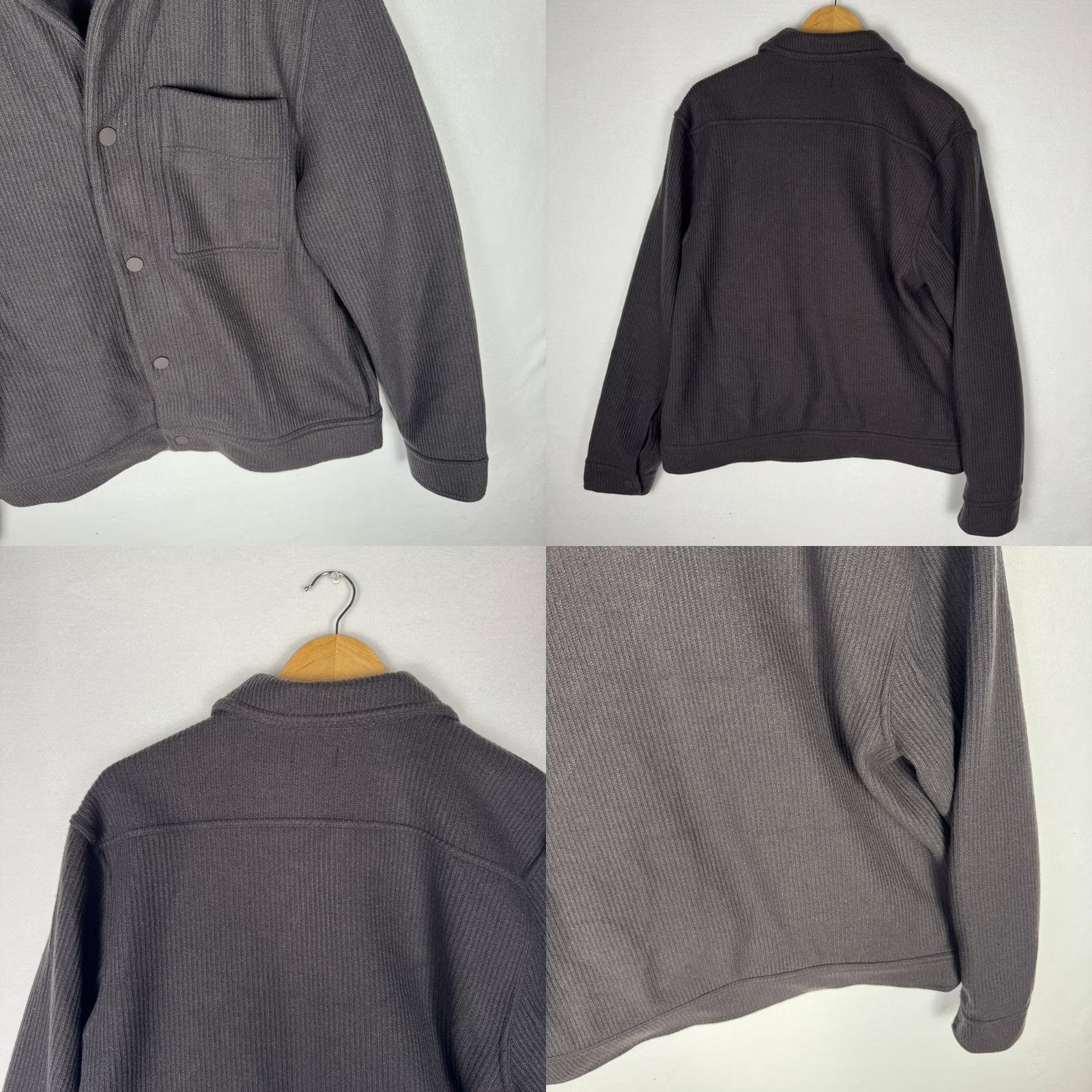 Vintage Mode Of One Mens M Jet Grey Knit Shirt Jacket Snap Front Textured NWT Size US M / EU 48-50 / 2 - 9 Thumbnail
