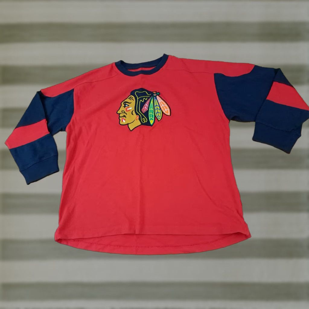 NHL VINTAGE Chicago Blackhawks Hockey Embroidered Patch Sweatshirt NHL XL Red Mens Sweatshirt Size US XL / EU 56 / 4 - 1 Thumbnail