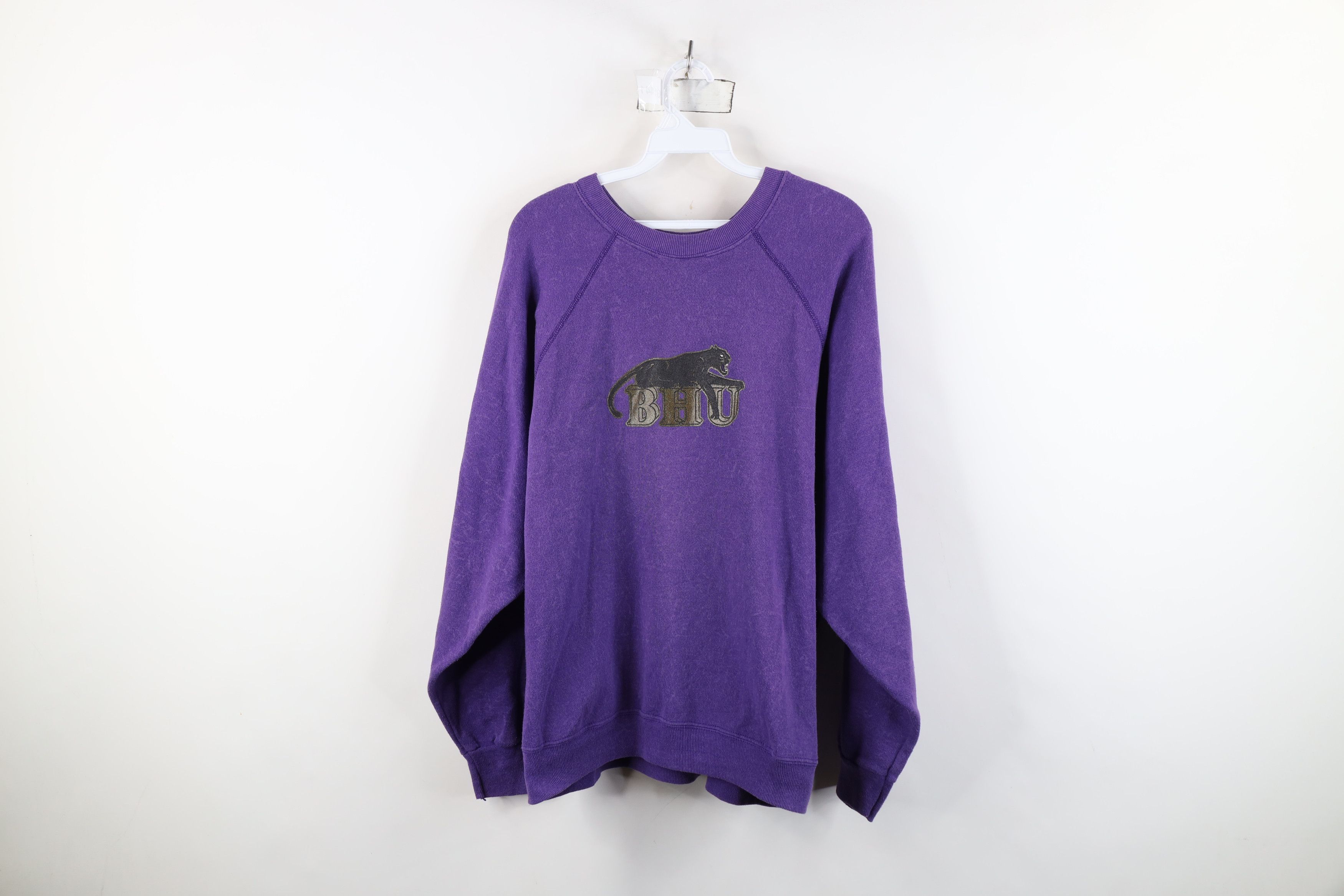 Vintage Vintage 90s Hills University Jaguars Sweatshirt Purple USA Size XL / US 12-14 / IT 48-50 - 12 Thumbnail