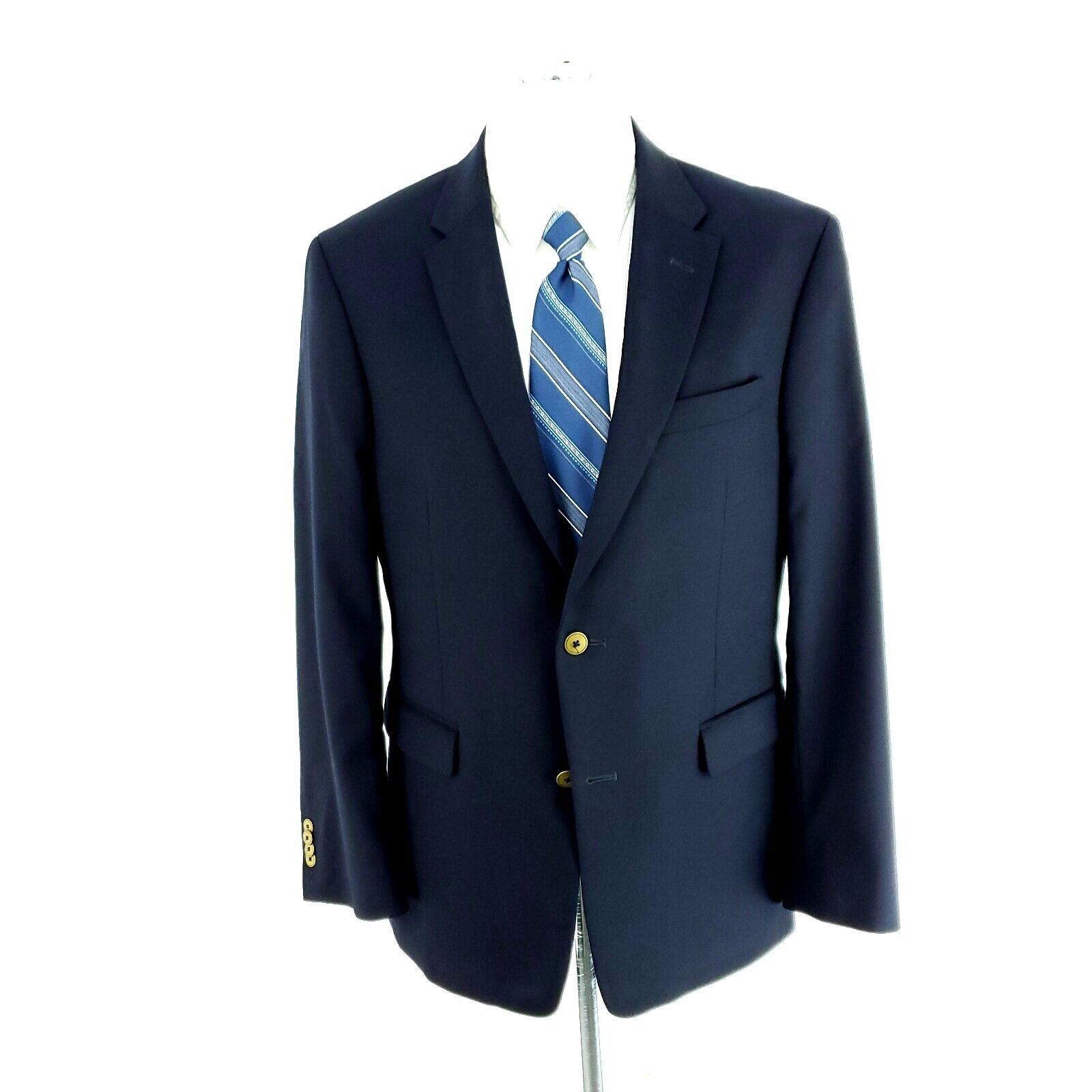 Tommy Hilfiger Tommy Hilfiger Wool Polyester 2 Gold Button Blazer 40S Blue Size 40S - 3 Thumbnail