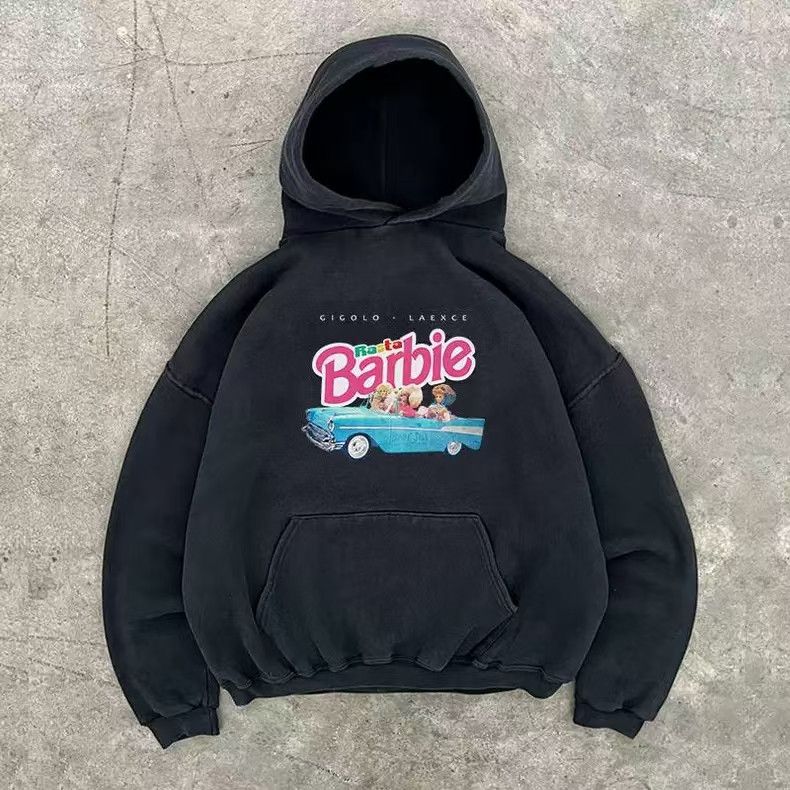 Japanese Brand × Vintage Barbie pattern black casual retro hoodie y2k Size US L / EU 52-54 / 3 - 1 Thumbnail