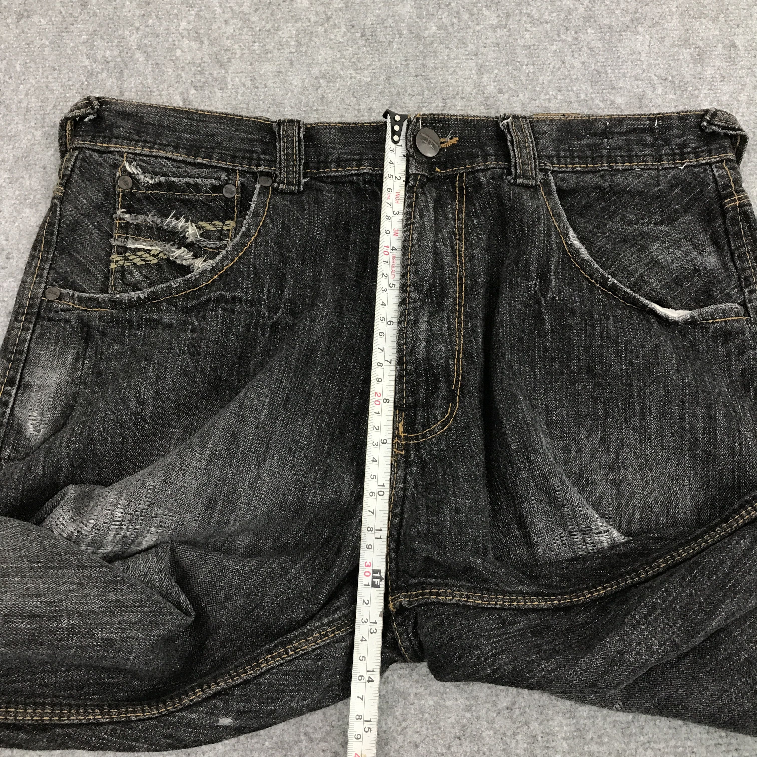 Japanese Brand BLACK DENIM JAPAN DISTRESEED JEANS PANTS Size US 36 / EU 52 - 10 Thumbnail
