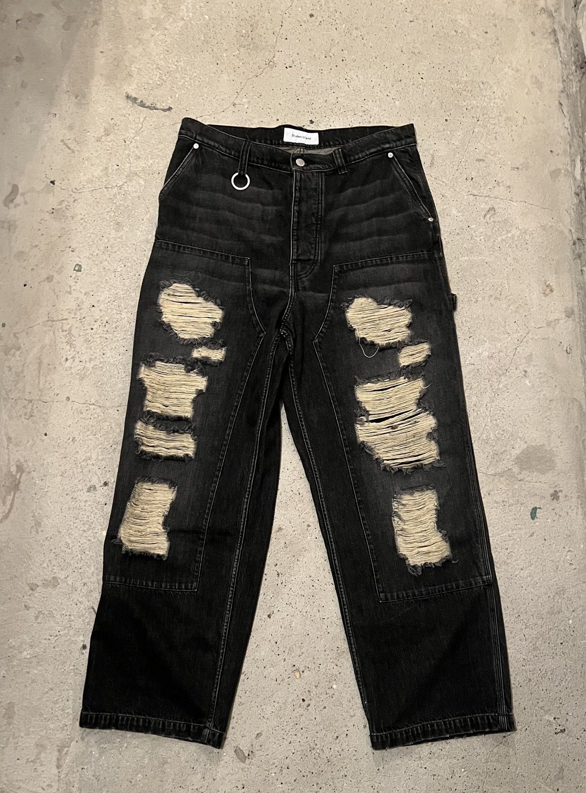 Études studio jeans baggy shredded holes vintage skate