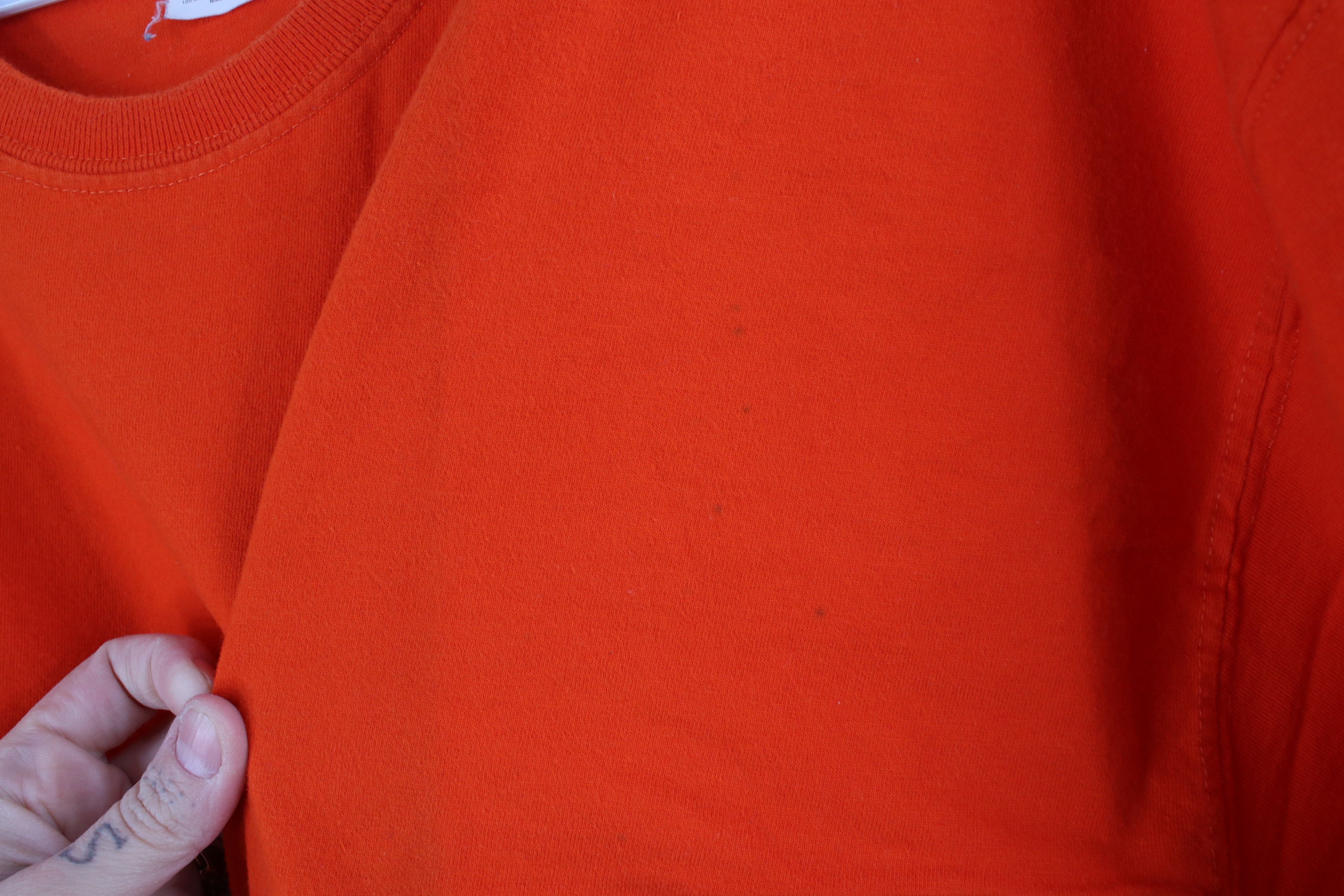 Vintage Vintage 90s Streetwear Blank Heavy Cotton T-Shirt Orange Size US L / EU 52-54 / 3 - 5 Thumbnail