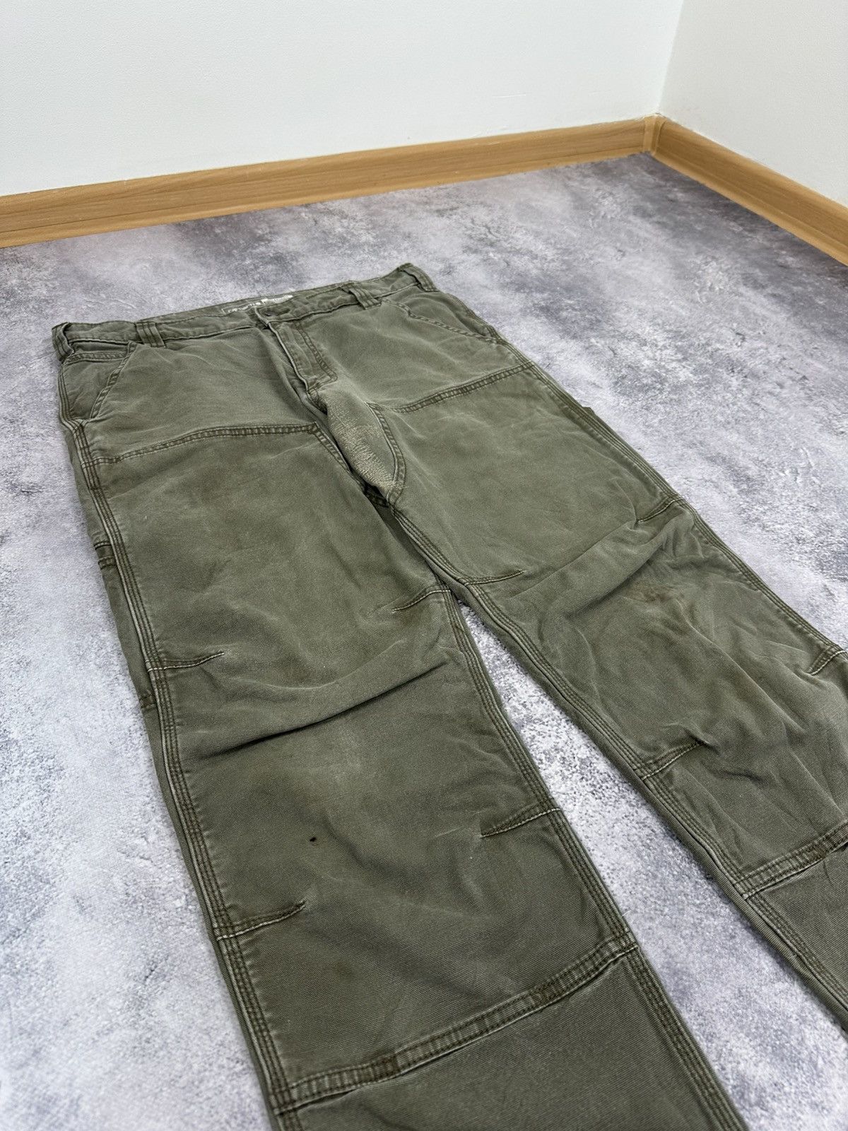 Carhartt Vintage Carhartt Double Knee Faded Khaki Y2K Carpenter Pants Size US 34 / EU 50 - 10 Thumbnail