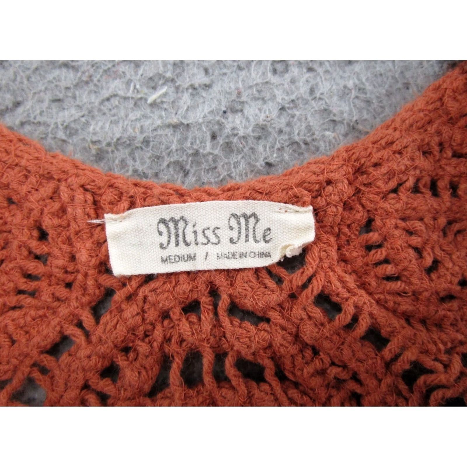 Miss Me MISS ME Tank Top Shirts Womens Orange Crochet Lace Sleeveless Crop Size M Boho Chic Size M / US 6-8 / IT 42-44 - 2 Thumbnail