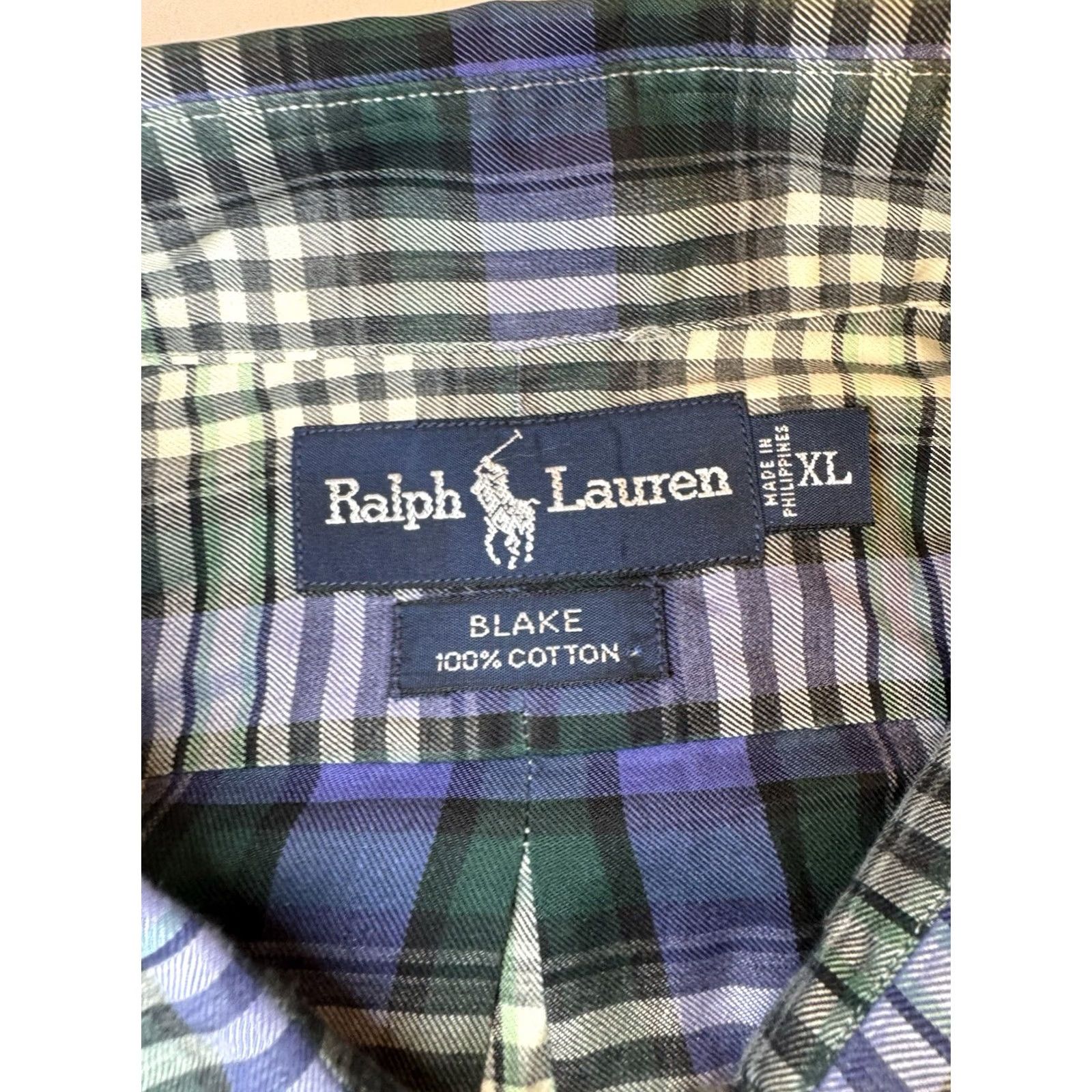 Ralph Lauren Ralph Lauren Blake Shirt Mens Green Pony Houndstooth Plaid Flannel Cotton XL Button-Up Long Sleeve Collared Embroidered Multicolor Size US XL / EU 56 / 4 - 5 Thumbnail