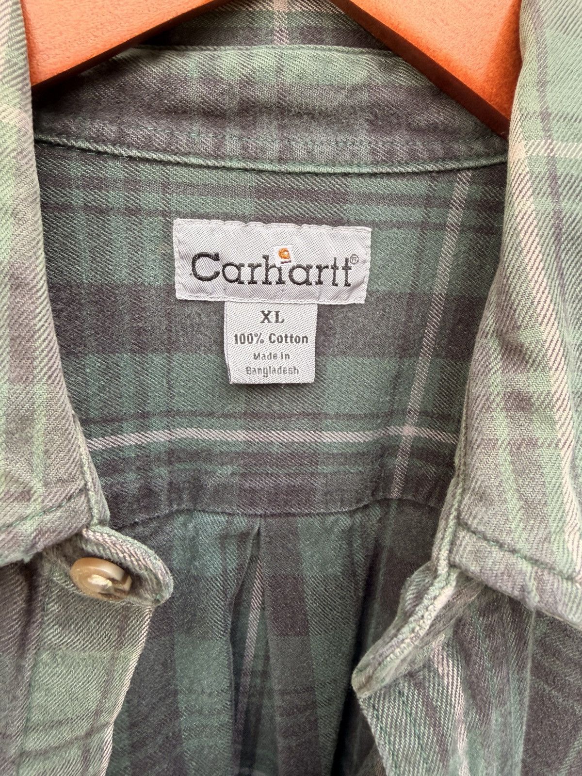 Vintage Carhartt Button Up Flannel Shirt Size XL Size US XL / EU 56 / 4 - 4 Thumbnail