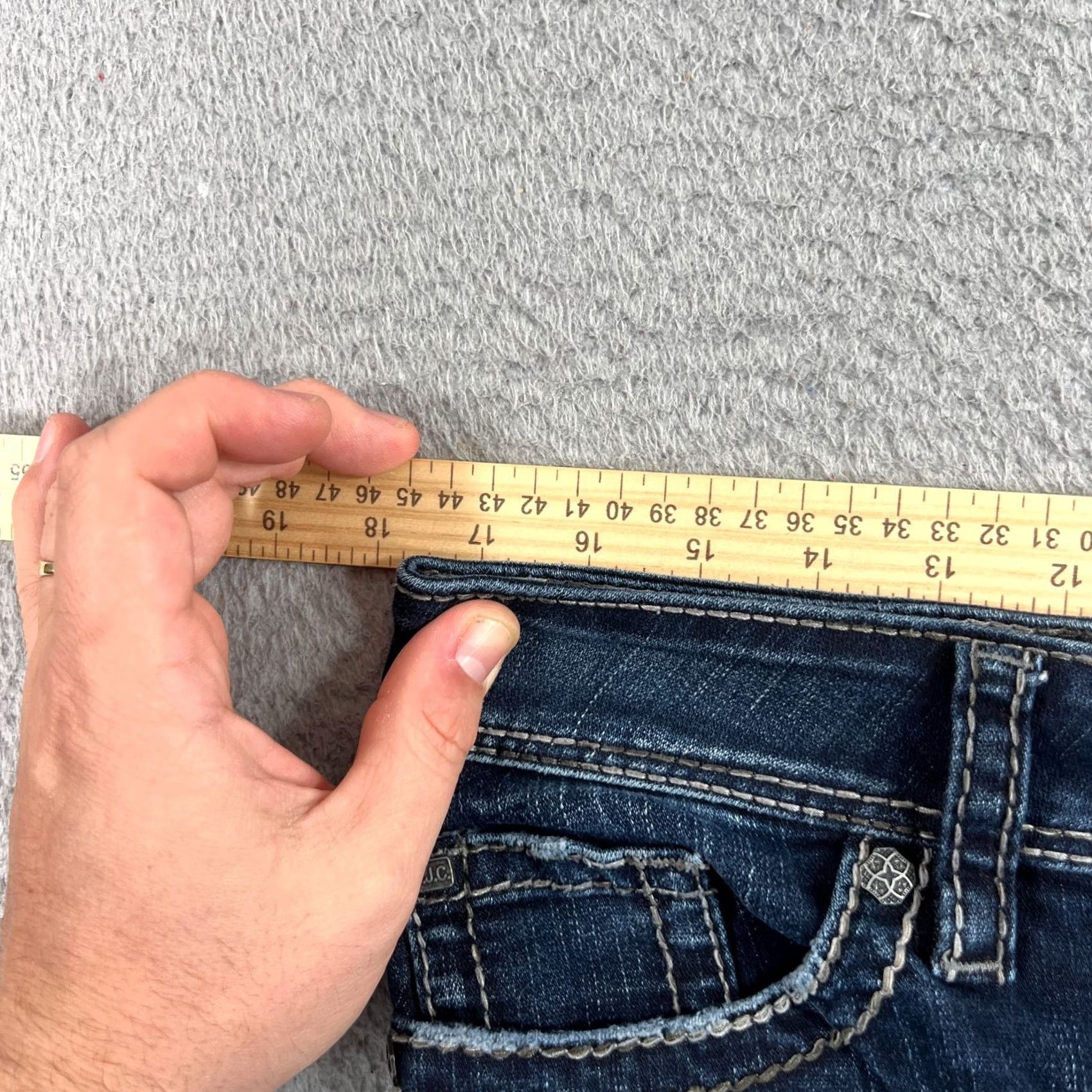 Silver Jeans Co. VINTAGE Silver Jeans Women Bootcut Jeans 33x30 Blue Suki Surplus Distressed Embellished 5-Pocket Womens Size 24" / US 00 / IT 34 - 5 Thumbnail