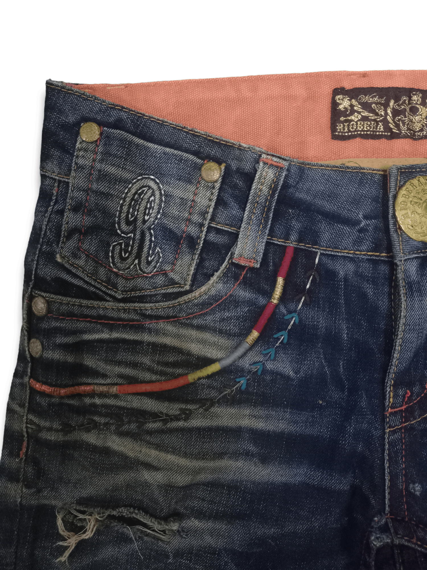 Japanese Brand Vintage Japanese Embroidered Buckle Back Flare Jeans Size US 32 / EU 48 - 7 Thumbnail
