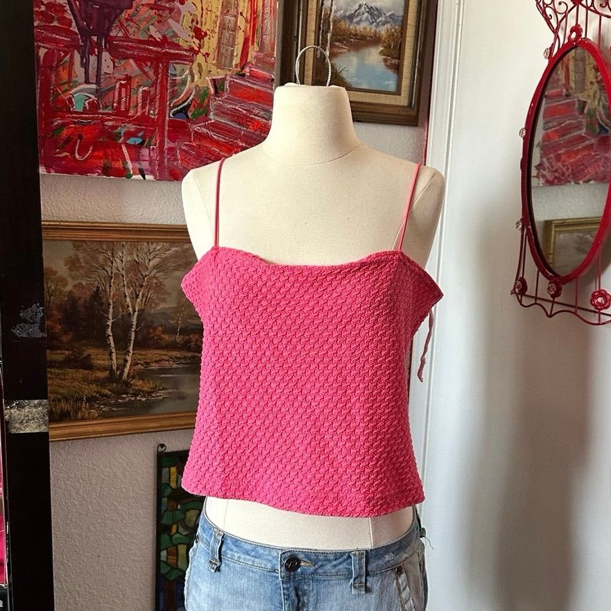 Other no brand pink ribbed tank top Size XL / US 12-14 / IT 48-50 - 1 Thumbnail