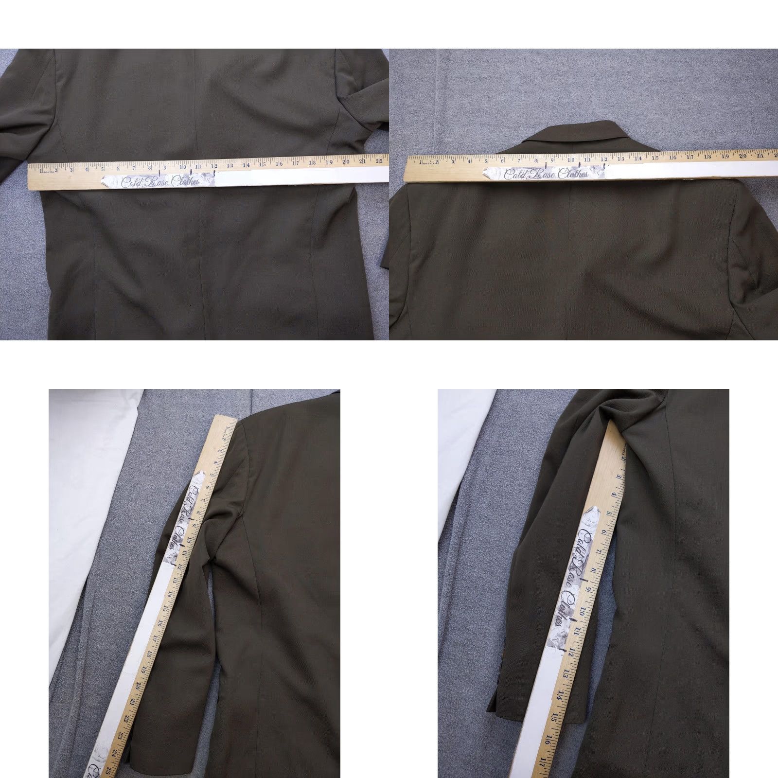 Olive VINTAGE? City Streets Blazer Mens 40 Long Dark Olive Wool Blend Double Breasted Jacket Size 40R - 9 Thumbnail
