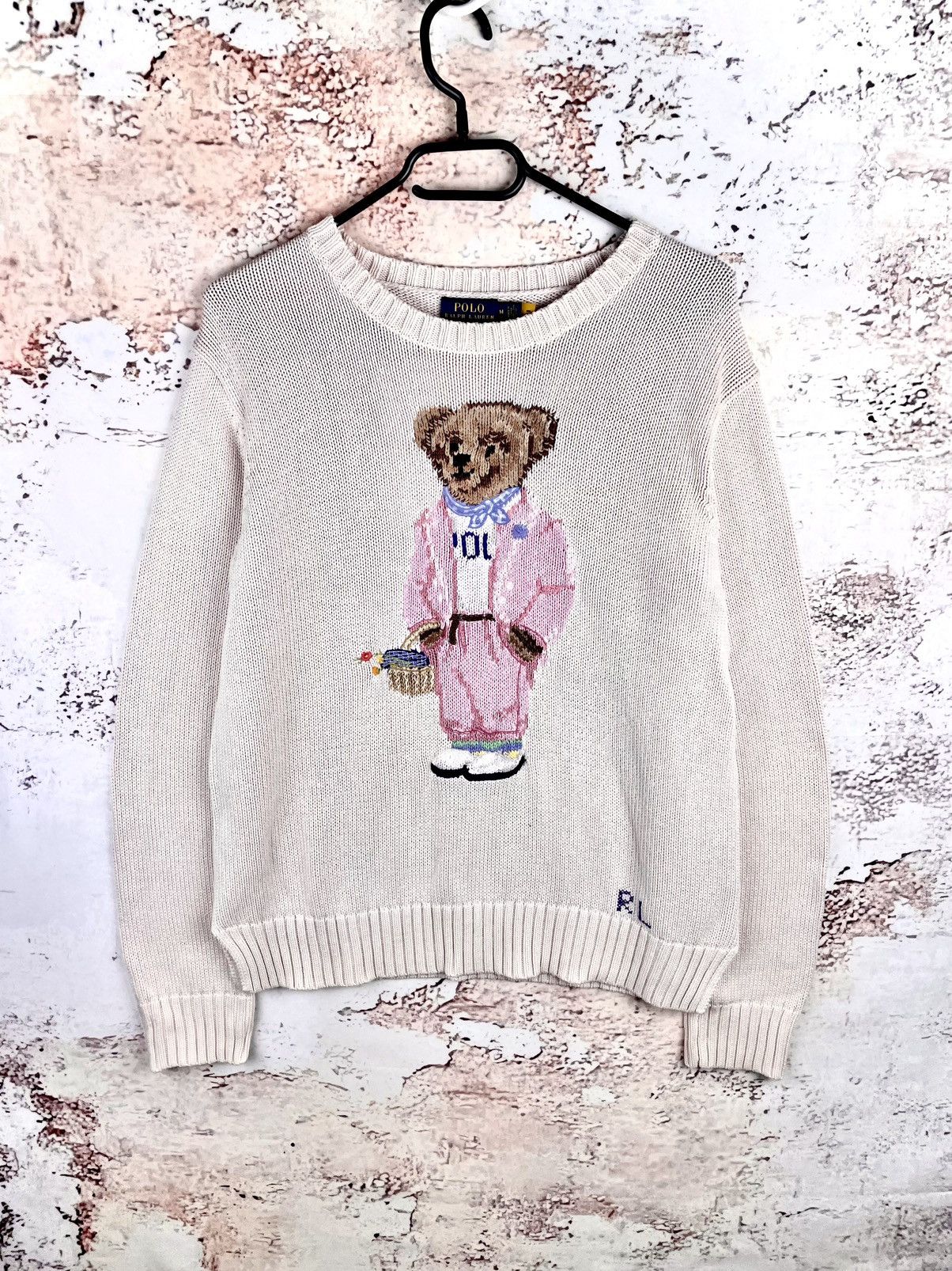 Polo Ralph Lauren Polo Ralph Lauren M Bear Cotton Sweater Beige Premium Size M / US 6-8 / IT 42-44 - 1 Thumbnail