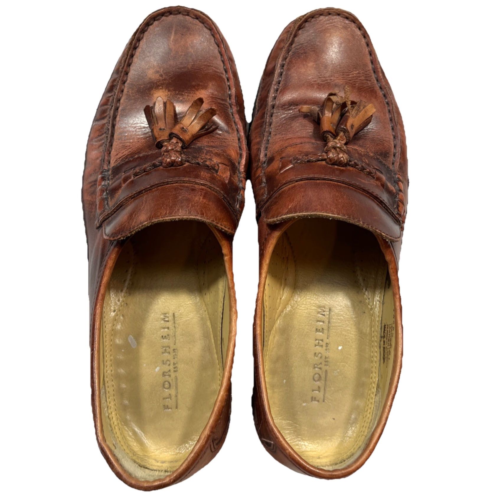 Florsheim VINTAGE Florsheim Barletta Tassel Loafers Men’s 10D Leather Kiltie Brazil Brown Leather Slip On Dress Size US 10 / EU 43 - 3 Thumbnail
