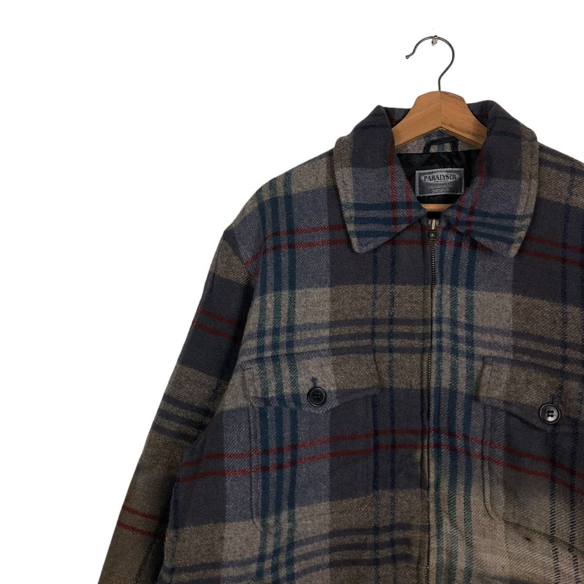 Japanese Brand 🔥VINTAGE FLANNEL WOOL JACKET ZIPPER PARALYSER ISSEY MIYAKE Size US M / EU 48-50 / 2 - 9 Thumbnail