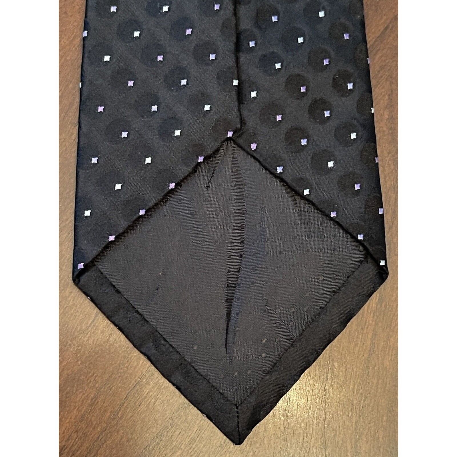Geoffrey Beene Geoffrey Beene Black Purple HandMade 100% Silk Made In China Size ONE SIZE - 2 Thumbnail