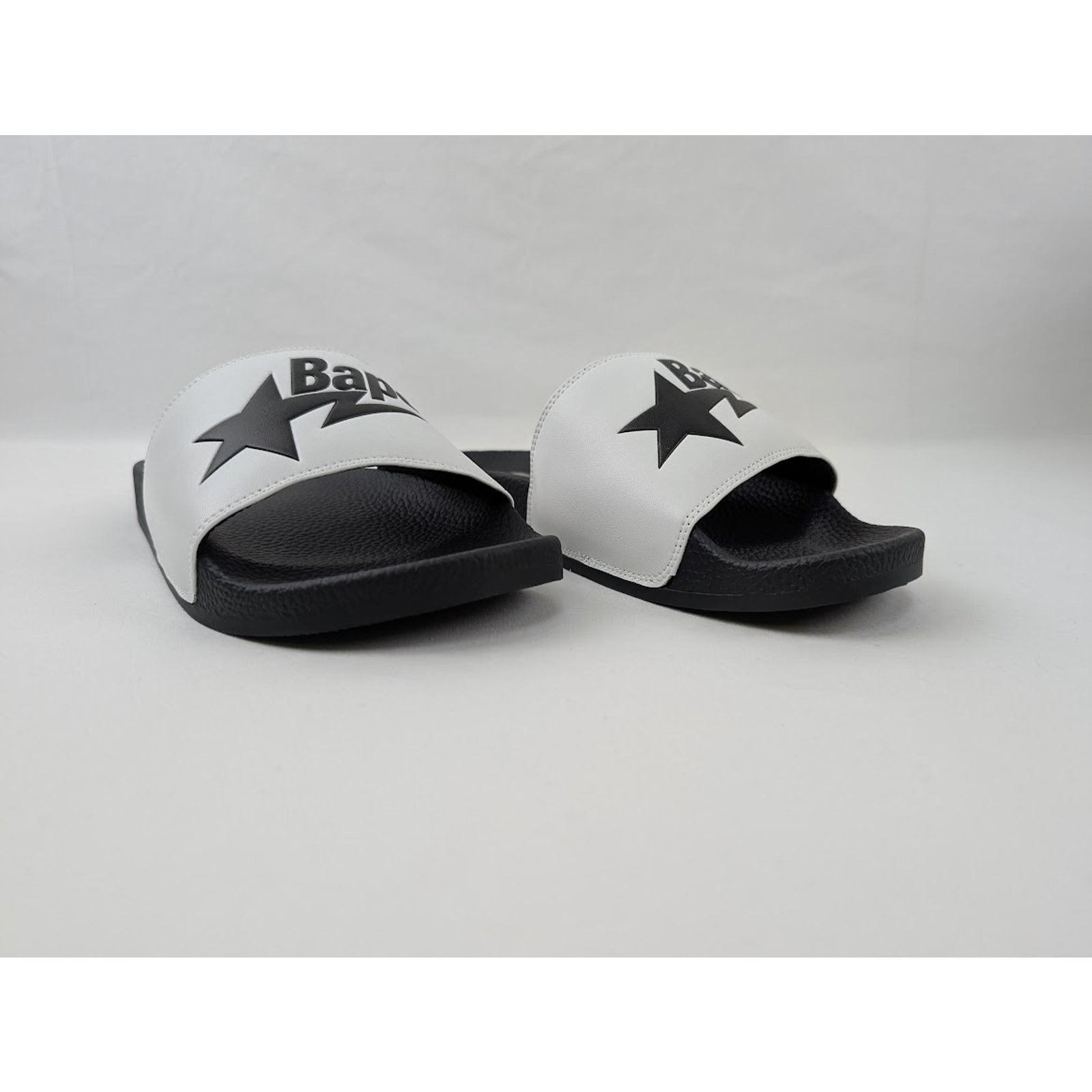 Bape o1rshd1 Bape Logo Slider Slipper Slide in Black/White Size US 8 / EU 41 - 3 Thumbnail