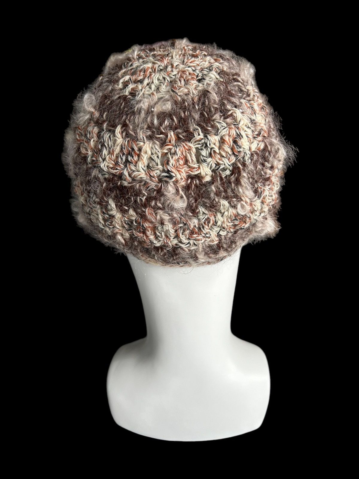 Japanese Brand × Kapital × Vintage Crochet Knitted Handmade Hairy Beanie Hats☠️☠️ Size ONE SIZE - 3 Thumbnail