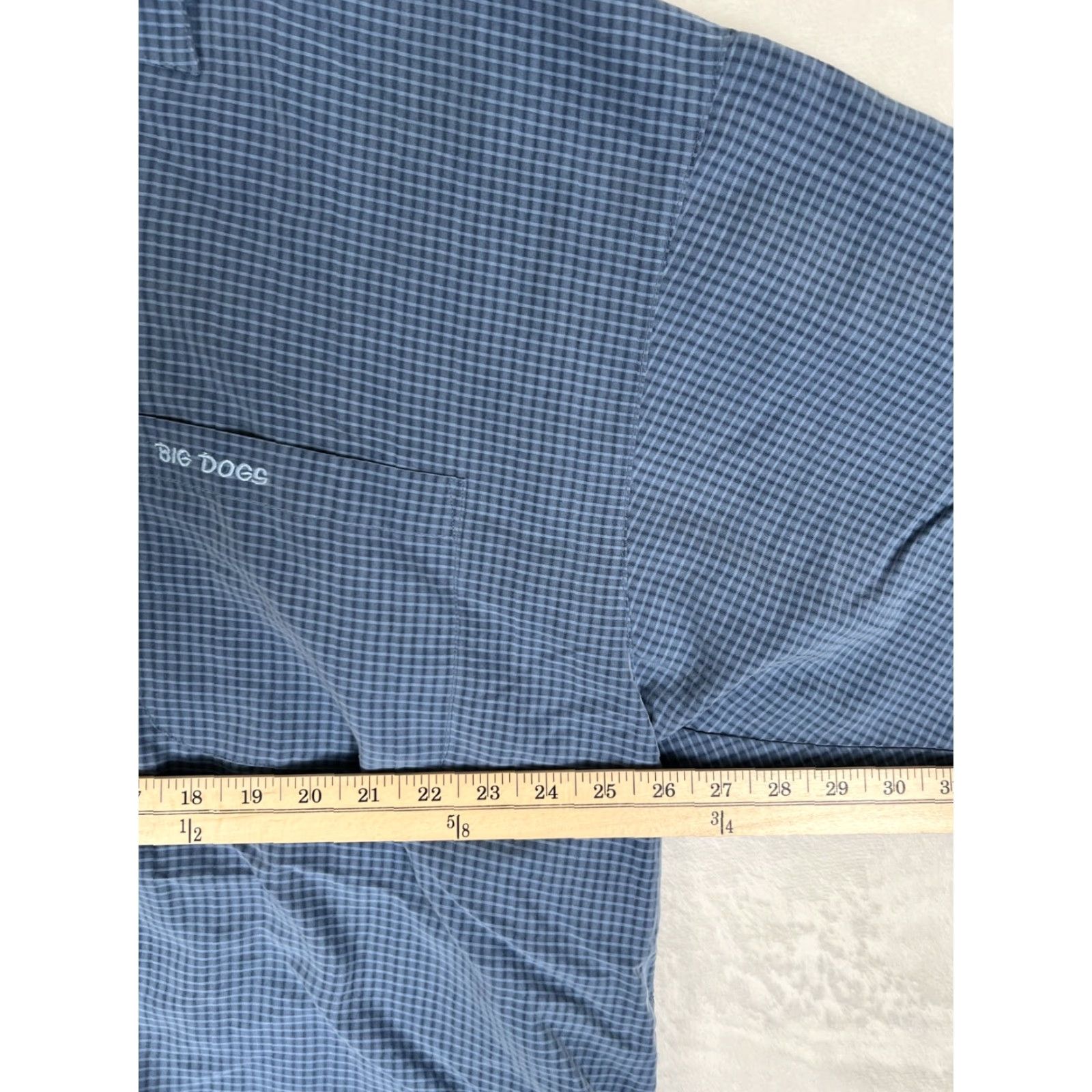 Big Dogs VINTAGE Big Dogs Shirt Short Sleeve Button-Up 3XL Blue Plaid Mens Size US XXL / EU 58 / 5 - 4 Thumbnail
