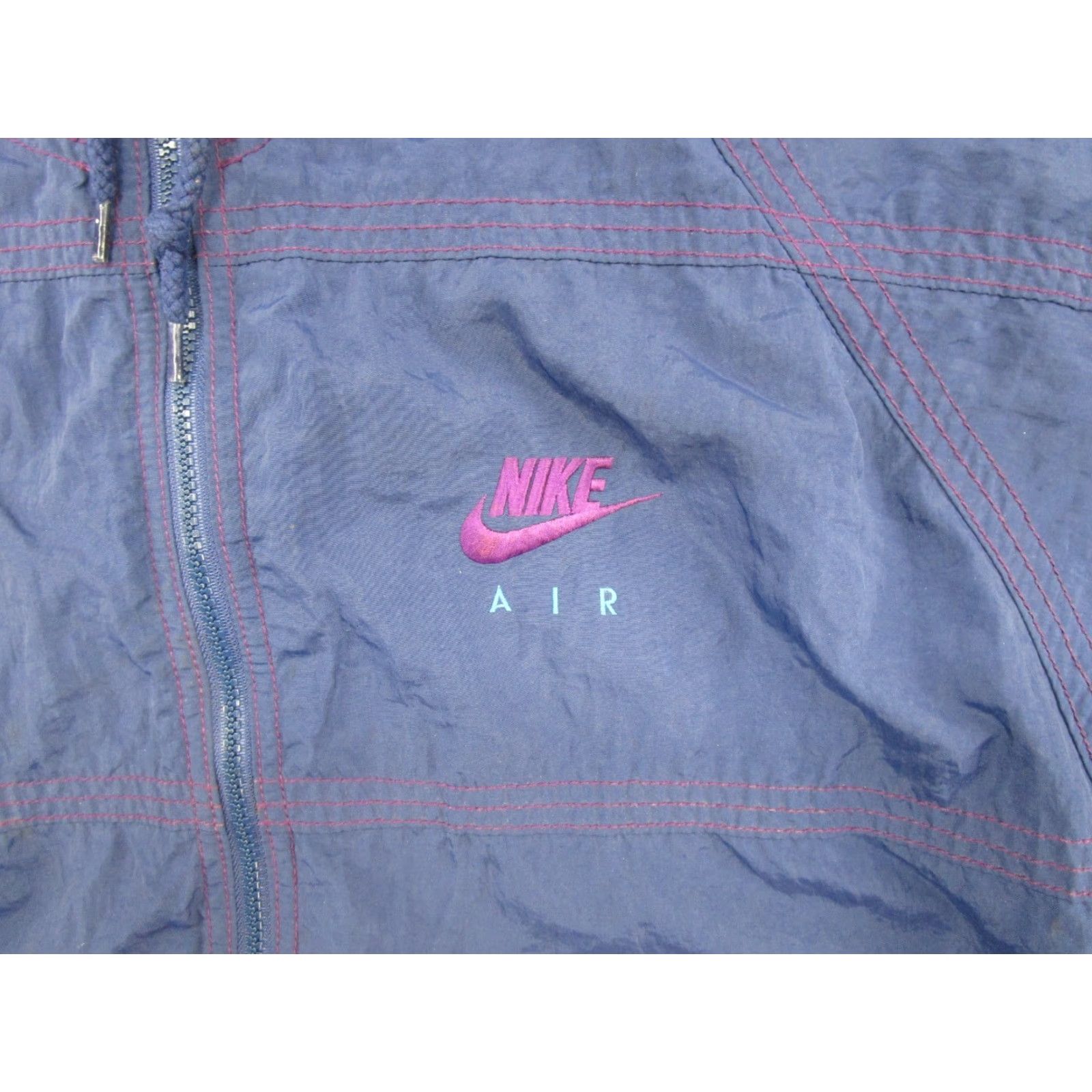 Nike VINTAGE Nike Air Purple Windbreaker Jacket Hooded Men’s M Purple 90s Windbreaker Nike Air Mens Size US M / EU 48-50 / 2 - 2 Thumbnail
