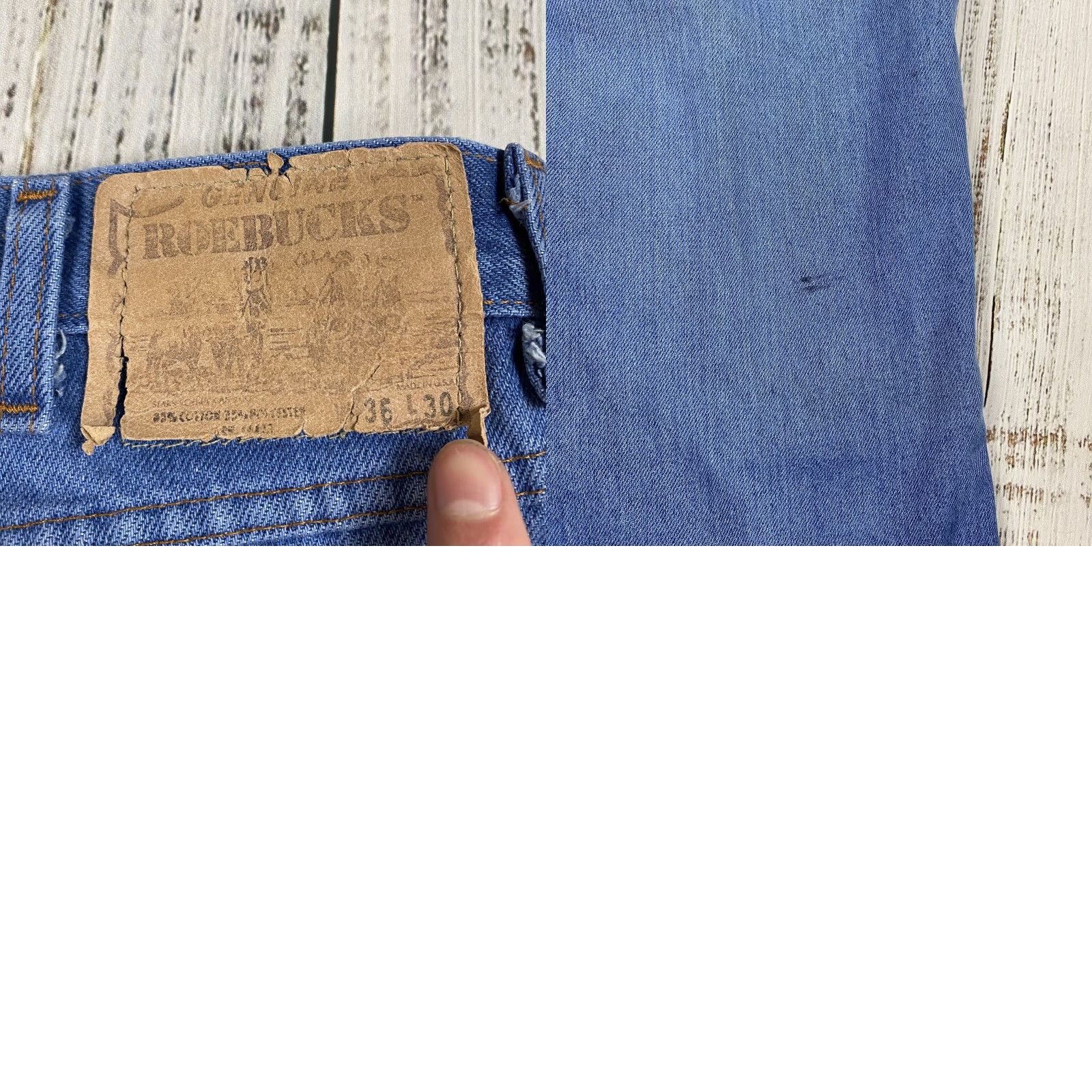 Sears VINTAGE SEARS ROEBUCK BLUE DENIM LIGHT WASH BOOTCUT JEANS 36x30 USA 80s Mens Size US 36 / EU 52 - 8 Thumbnail