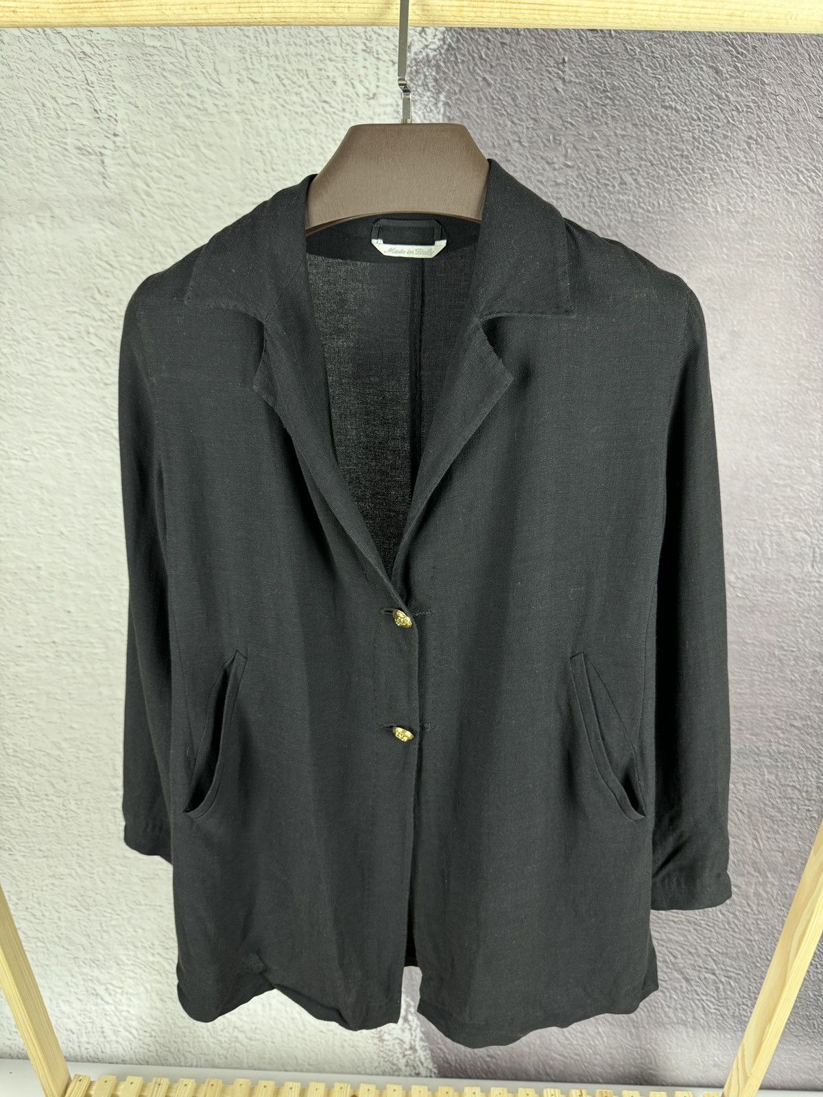 Other Max Mara black linen viscose two button light blazer Size S / US 4 / IT 40 - 6 Thumbnail