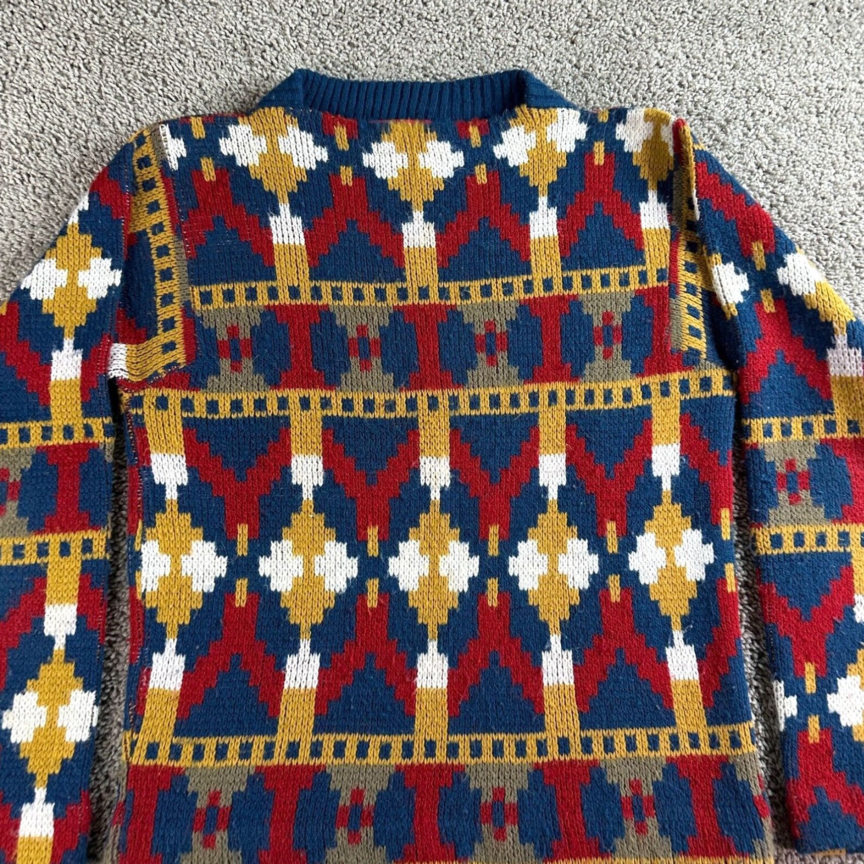 Jantzen VTG Jantzen Sweater Mens Multicolor Mohair Wool 60s 60s Western Geometric Pullover Knit Regular M Size US M / EU 48-50 / 2 - 3 Thumbnail