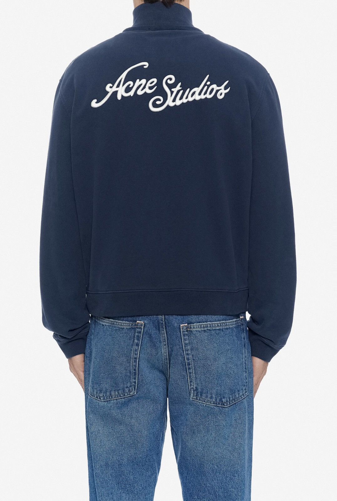 Acne Studios Acne Studios Logo Zip Up Deep Blue Catdigan Size US S / EU 44-46 / 1 - 1 Thumbnail
