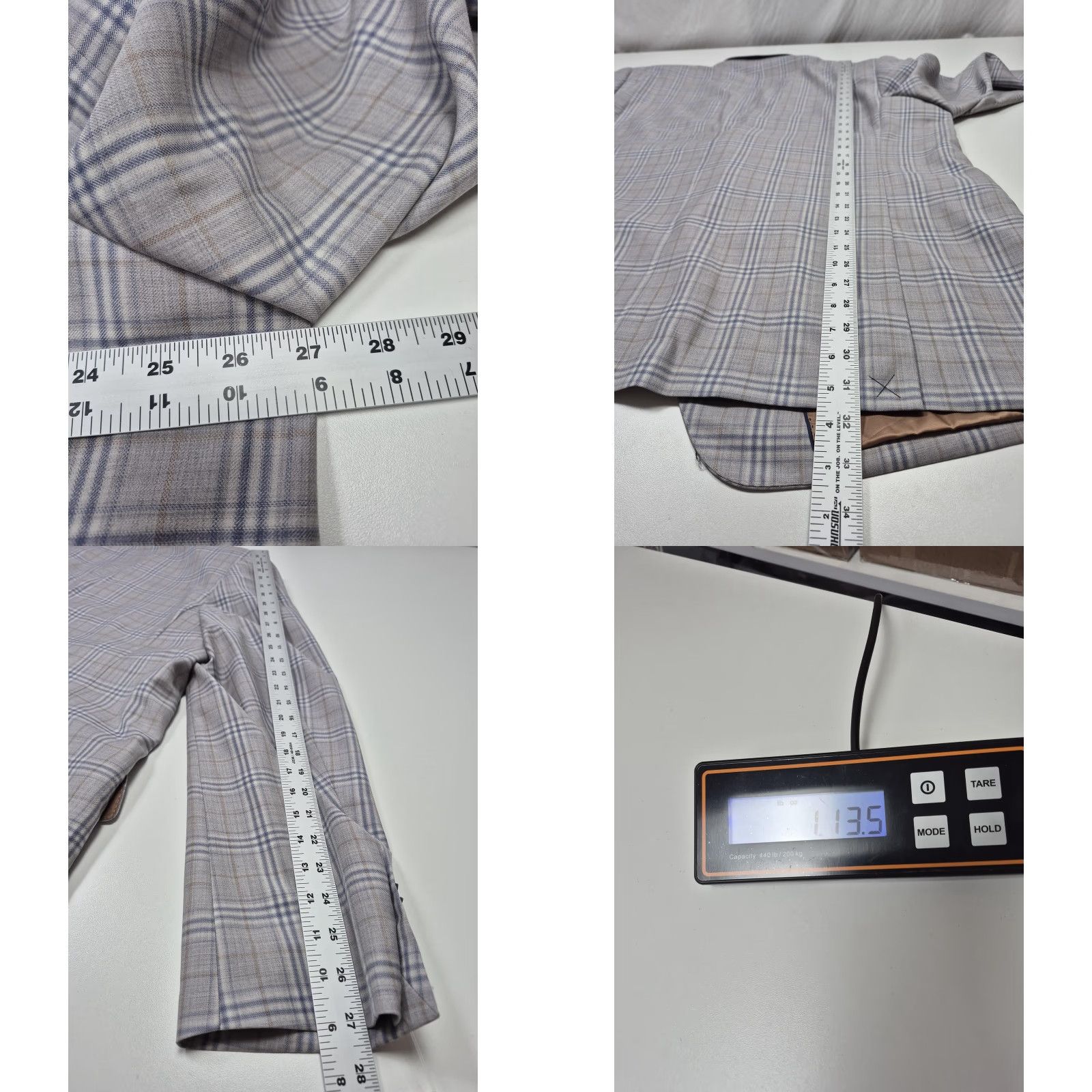 Vintage Giles & Jasper Blazer Mens 54L Gray Wool Plaid Modern Fit Sport Coat NWT Size 54R - 8 Thumbnail