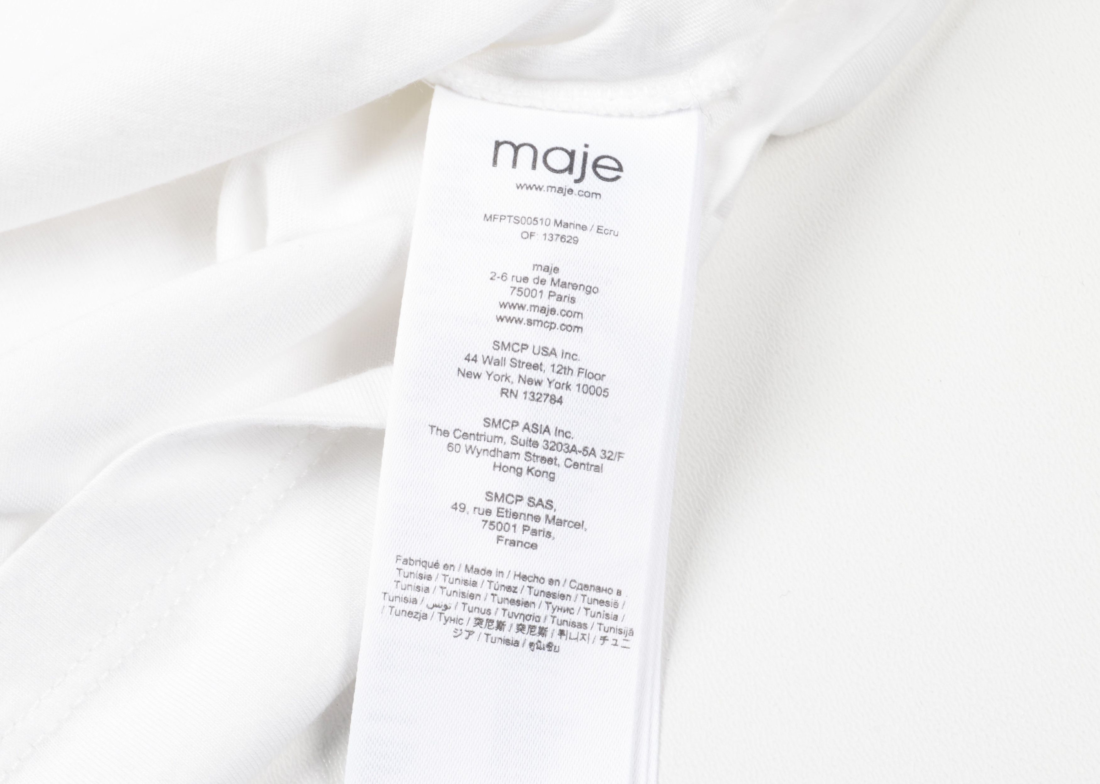 Maje Maje Paris Tweed Boucle Sleeves White T Shirt Size S / US 4 / IT 40 - 7 Thumbnail
