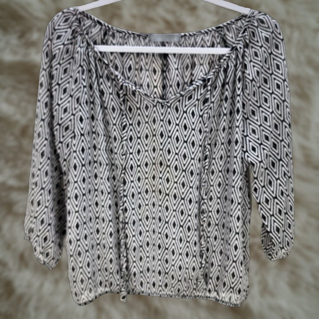 Vintage VINTAGE Olivia Moon Black Beige Geometric Relaxed Backless Blouse SP Woman Packaged as PS? Size S / US 4 / IT 40 - 1 Thumbnail
