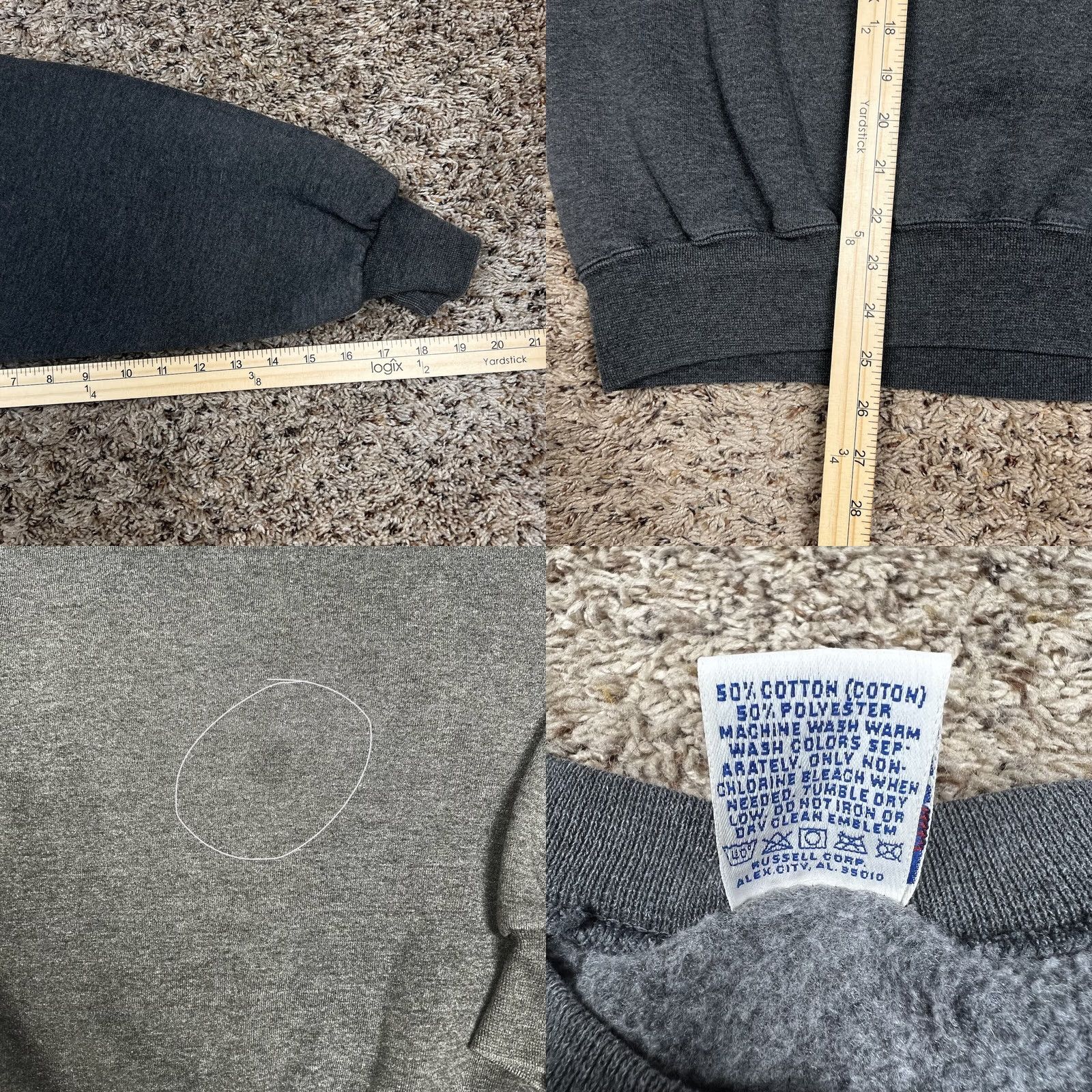 Russell Athletic VINTAGE Russell Athletic Sweatshirt Gray Blank Crewneck L Adults Unisex 90s / 60/40 Polyester Cotton Size US L / EU 52-54 / 3 - 8 Thumbnail