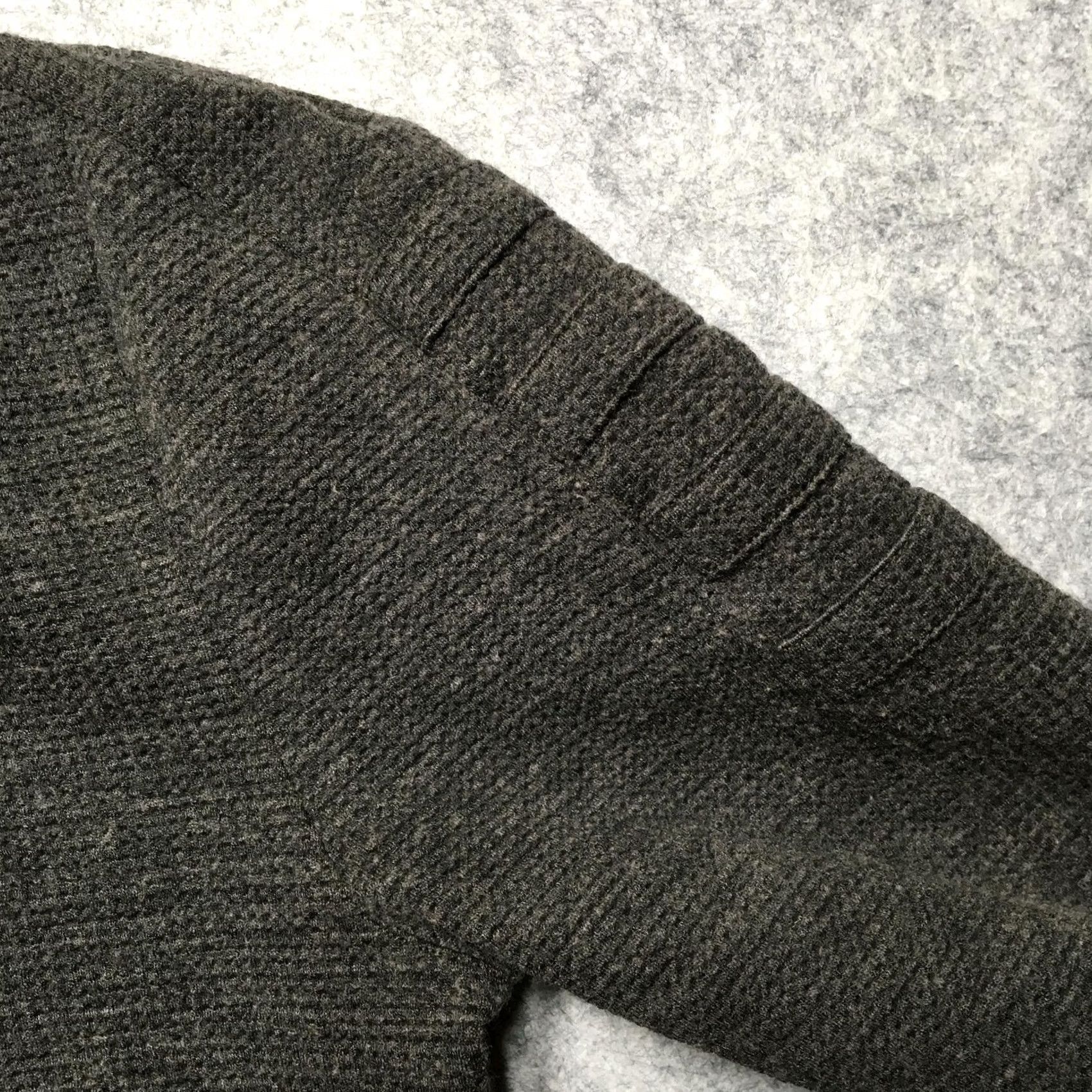 Helmut Lang Helmut Lang Hoodie Mens M Gray Full Zip Textured Knit Moto Hooded Jacket Size US M / EU 48-50 / 2 - 4 Thumbnail