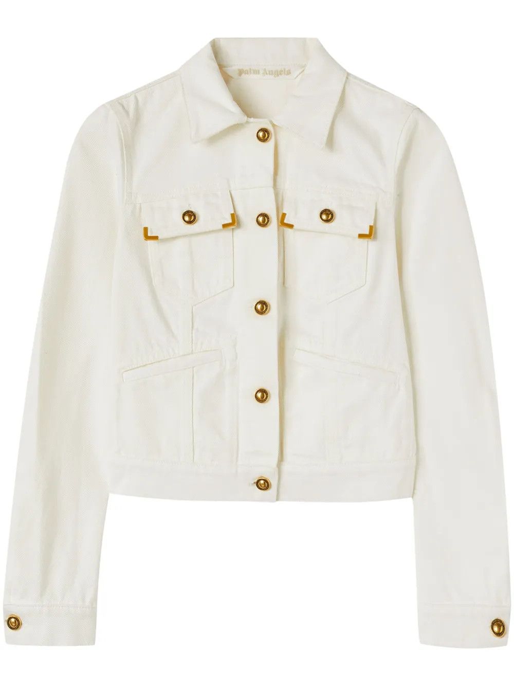 Palm Angels o1y1125 Denim Jacket in White Size L / US 10 / IT 46 - 1 Thumbnail