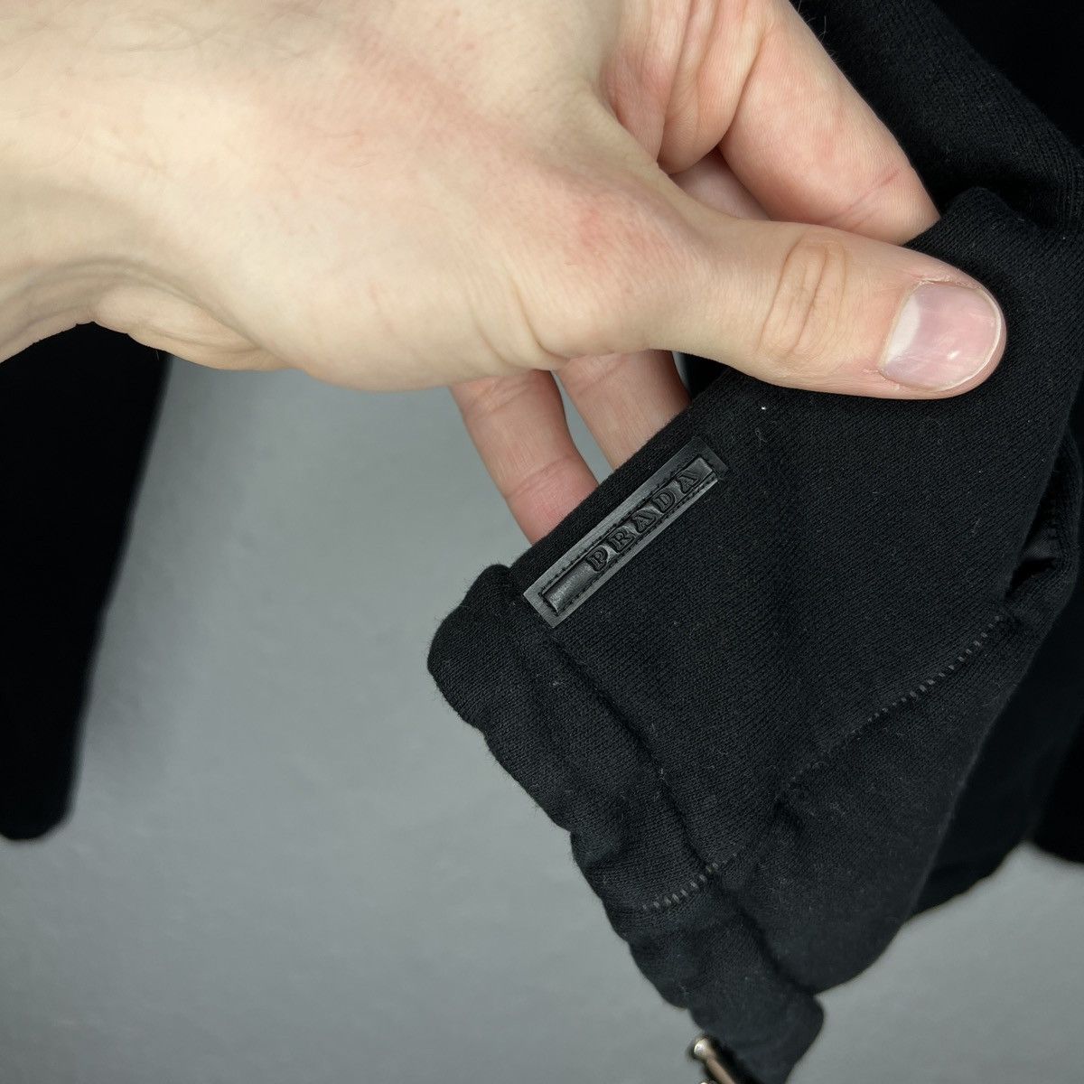 Designer × Prada Prada Hoodie Zip Up Black Nylon Hood Logo Sweatshirt Size XS / US 0-2 / IT 36-38 - 5 Thumbnail