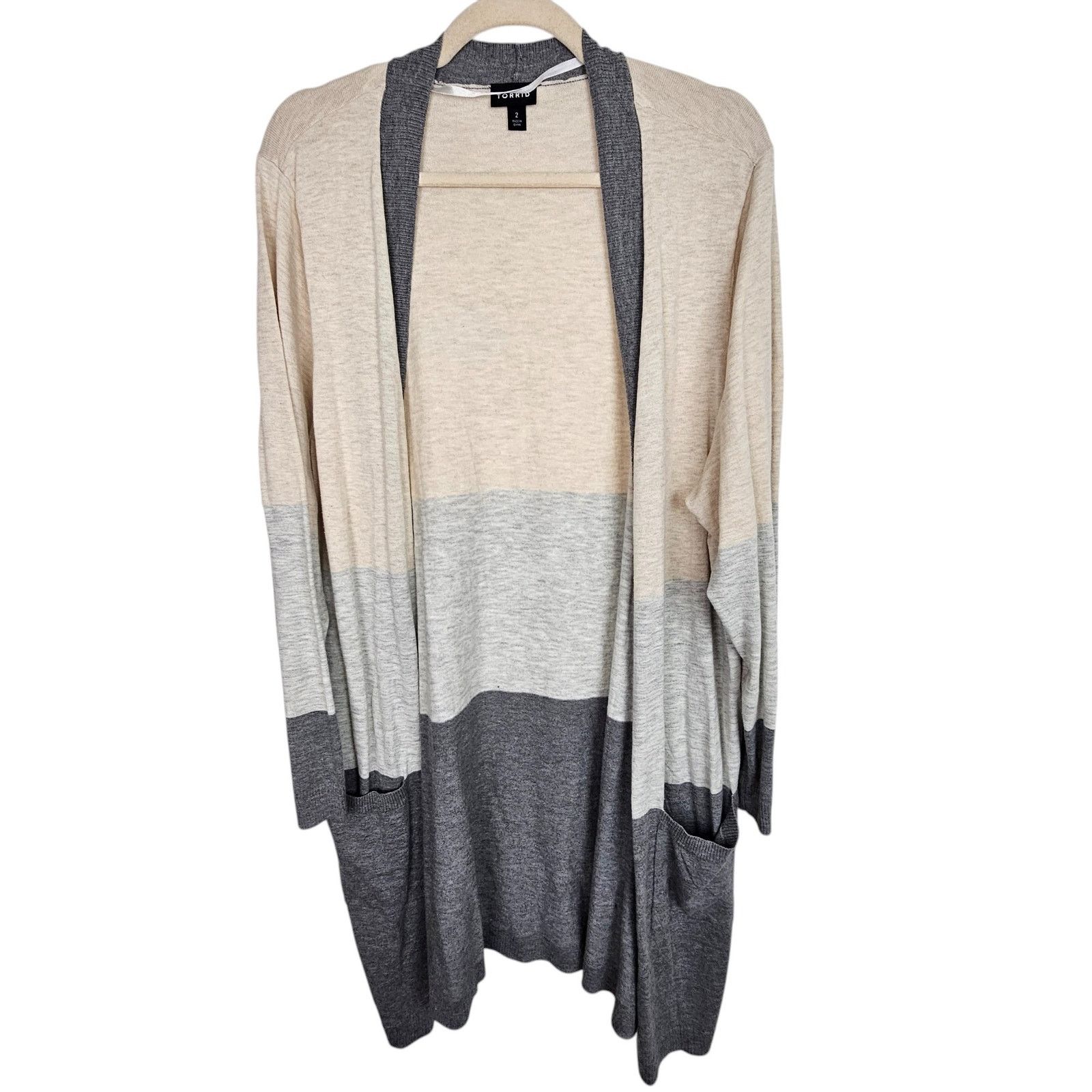 Torrid Torrid Colorblock Cardigan Sweater Open Front 2X Minimalist Size 3XL / US 20-22 - 2 Thumbnail