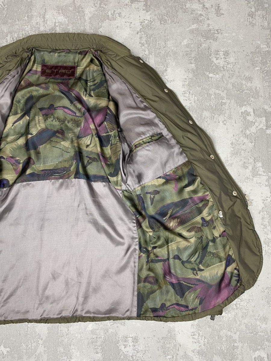 Designer × Etro ETRO Milano Coat Jacket Bomber silk leather M hunt Size US M / EU 48-50 / 2 - 8 Thumbnail