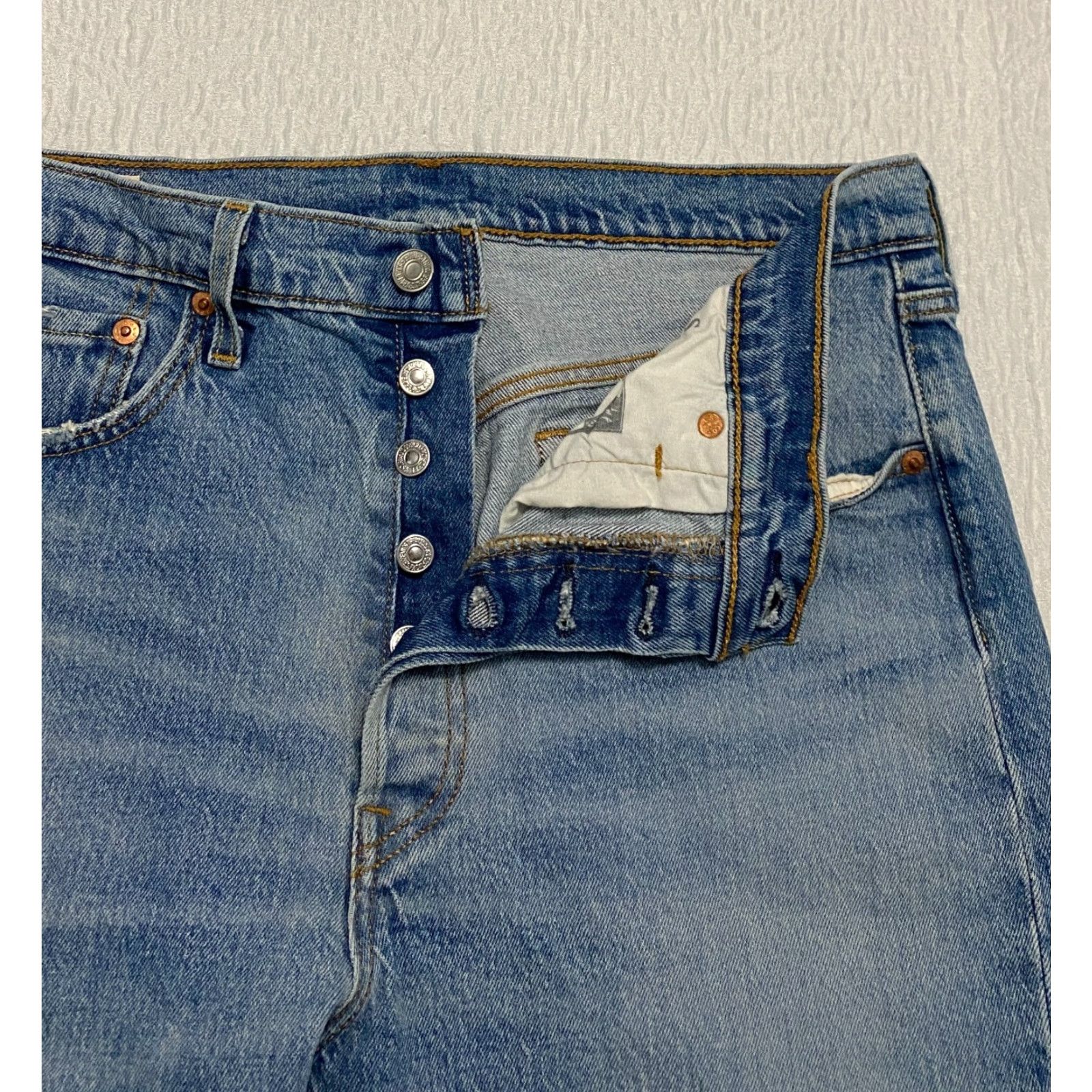 Levi's Levi's 501 Premium Skinny Jeans Womens 31×28 High Rise Button Fly Distressed Blue Size 24" / US 00 / IT 34 - 4 Thumbnail