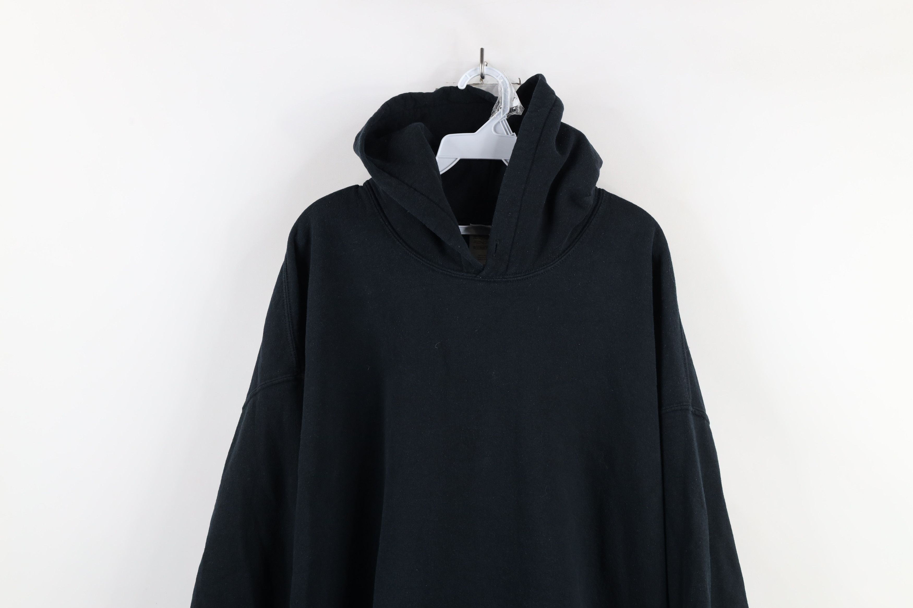 Vintage Vintage 90s Y2K Streetwear Blank Hoodie Sweatshirt Black Size US XXL / EU 58 / 5 - 2 Thumbnail