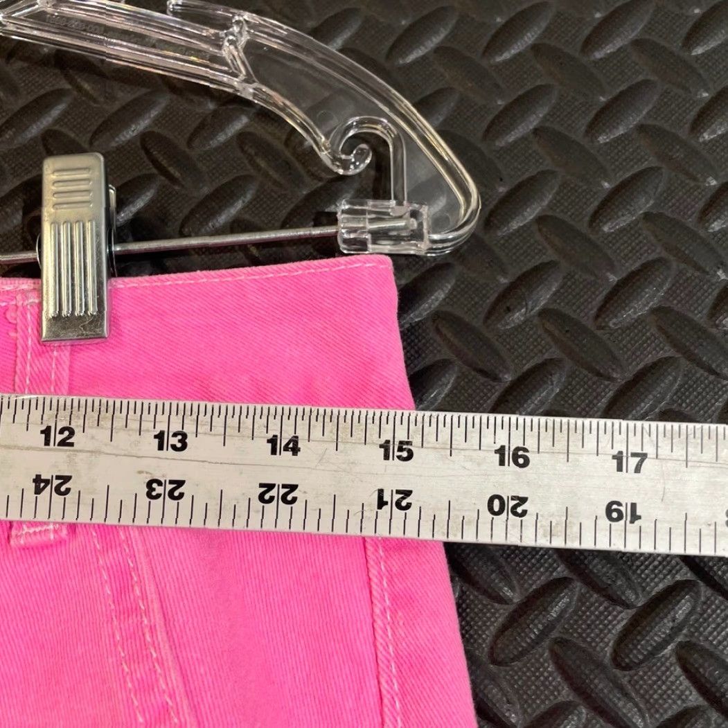 Vintage American Bazi Hot Pink Wide Leg Womens High Waisted Denim Jeans Size 12 13 Pink Wide-Leg Jeans Size 34" / US 12 / IT 48 - 6 Thumbnail
