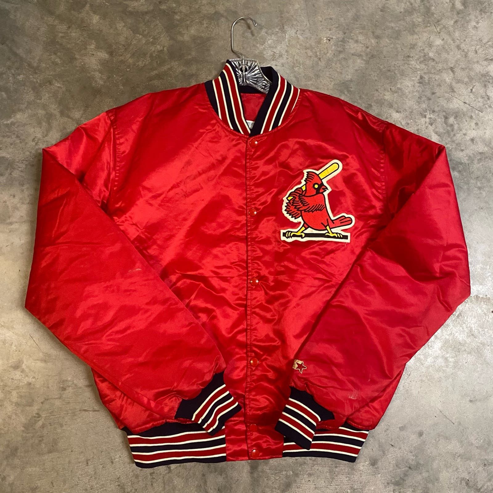 image of Vintage Starter Mlb St. Louis Cardinals Satin Jacket in Red, Men's (Size XL)